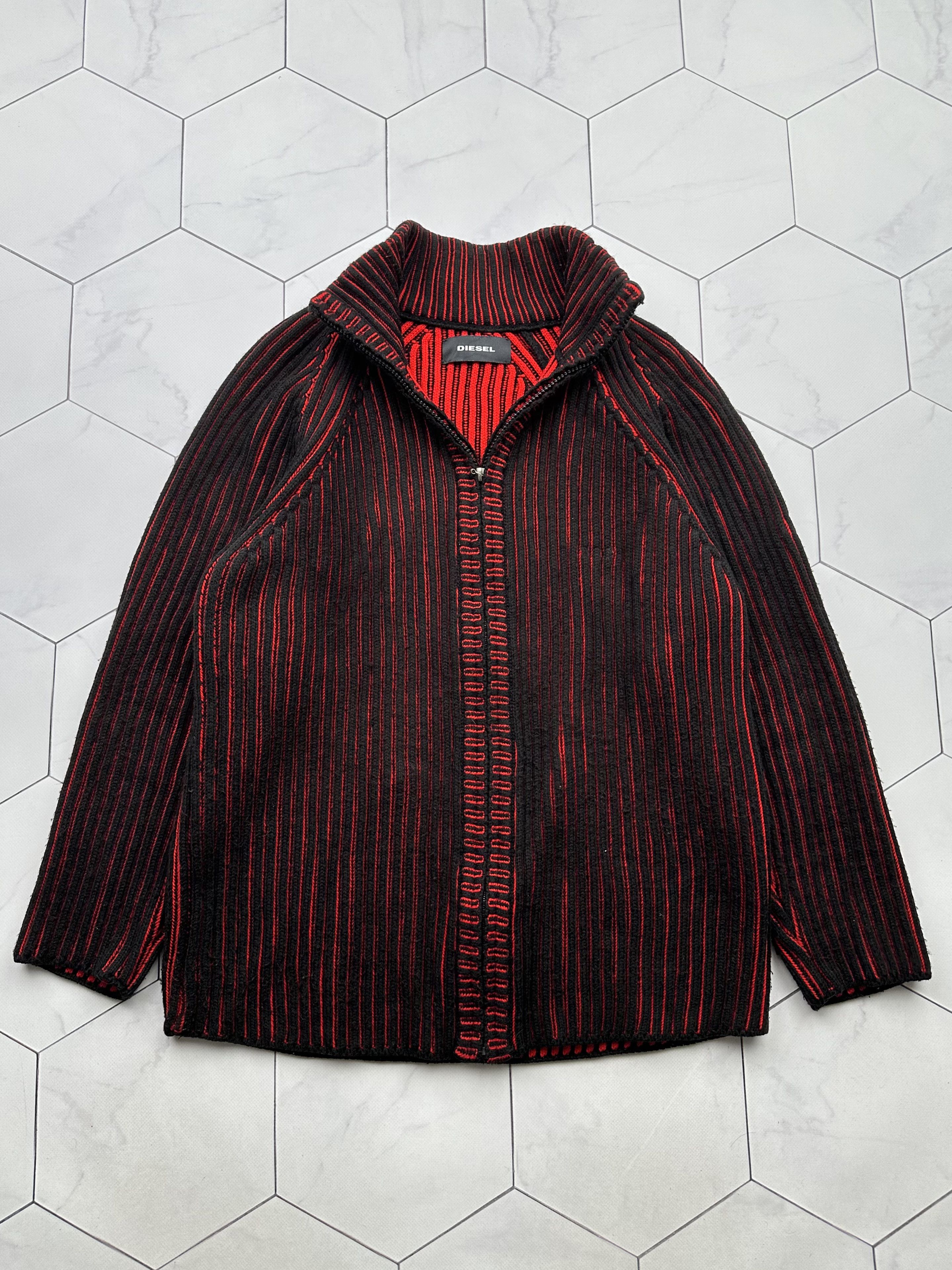 image of Diesel Vintage Ribbed Sweater in Red, Men's (Size Small)