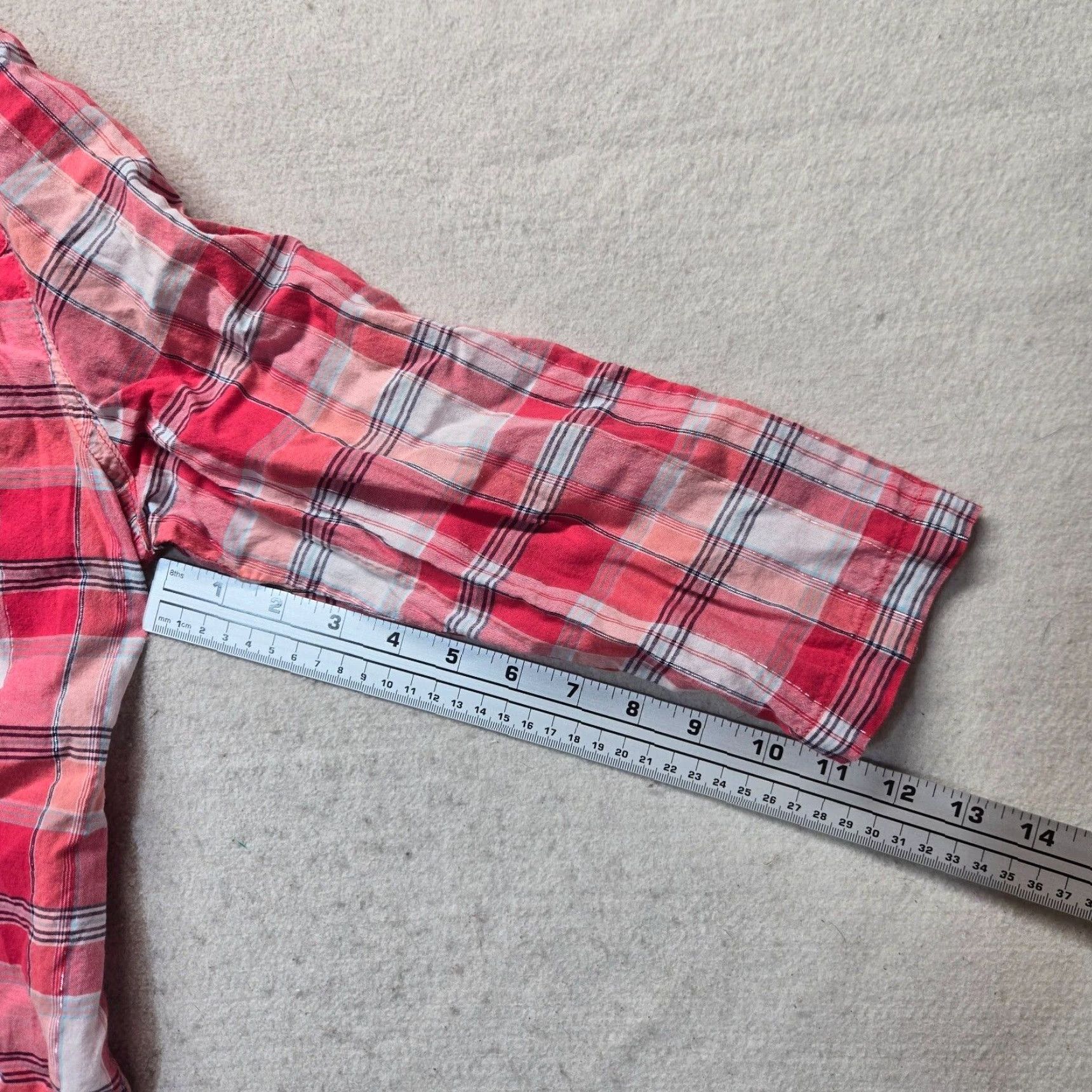 Vintage Cato Shirt Womens Large L Red Plaid Long Sleeve Roll Tab Snap Button Vintage? (Note: vintage rule; but item not vintage. Use NO Vintage. Use not add.) Size L / US 10 / IT 46 - 5 Thumbnail