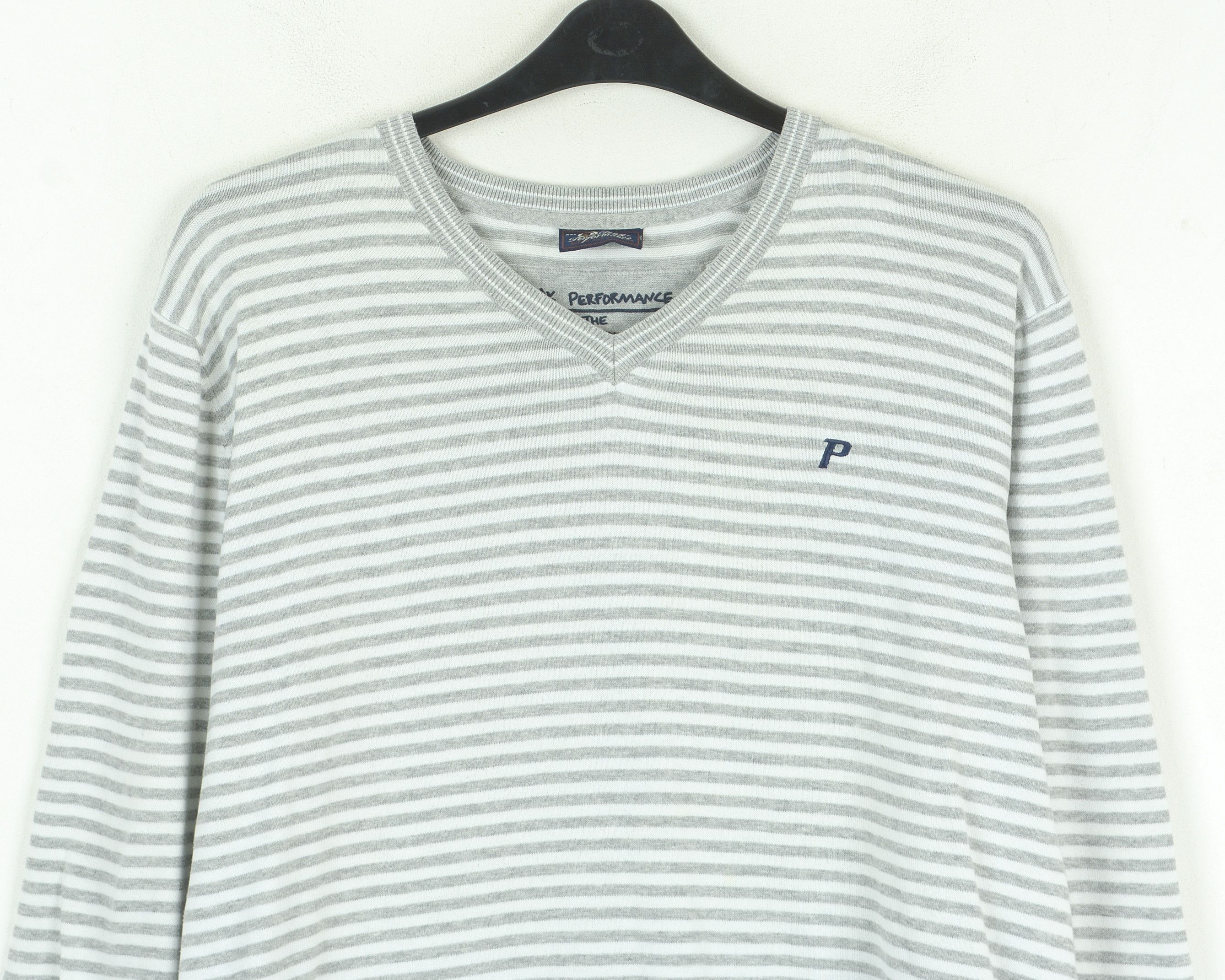 Peak Performance Jumper Nick VN 2XL Pullover Striped V-Neck Knitted Cotton Size US XXL / EU 58 / 5 - 2 Thumbnail