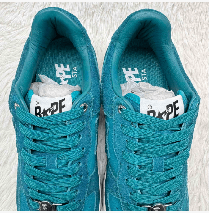 Bape A Bathing Ape Bapesta Low Teal Suede Sneakers Size US 9 / EU 42 - 6 Thumbnail