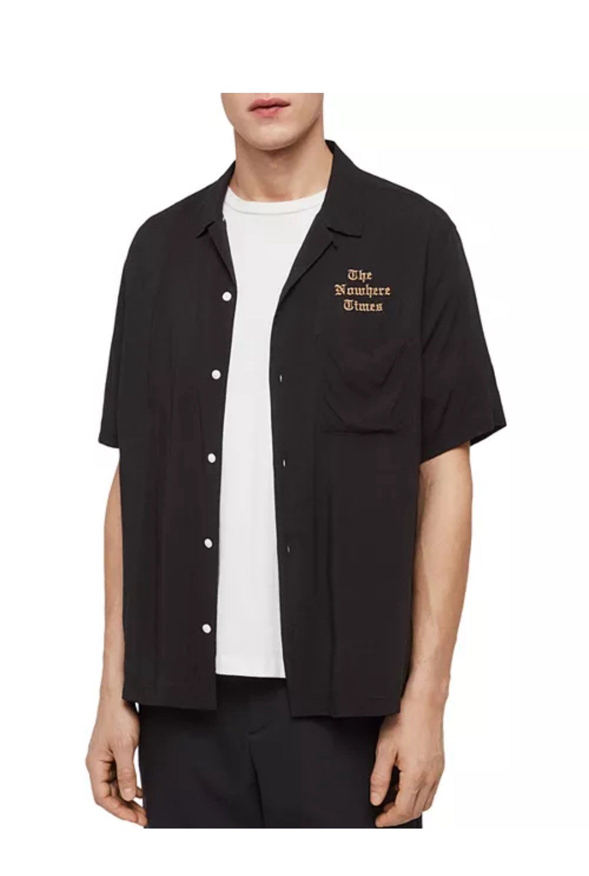 Allsaints Allsaints Black Oblivion Hawaiian Shirts The Nowhere Times Size US M / EU 48-50 / 2 - 14 Thumbnail