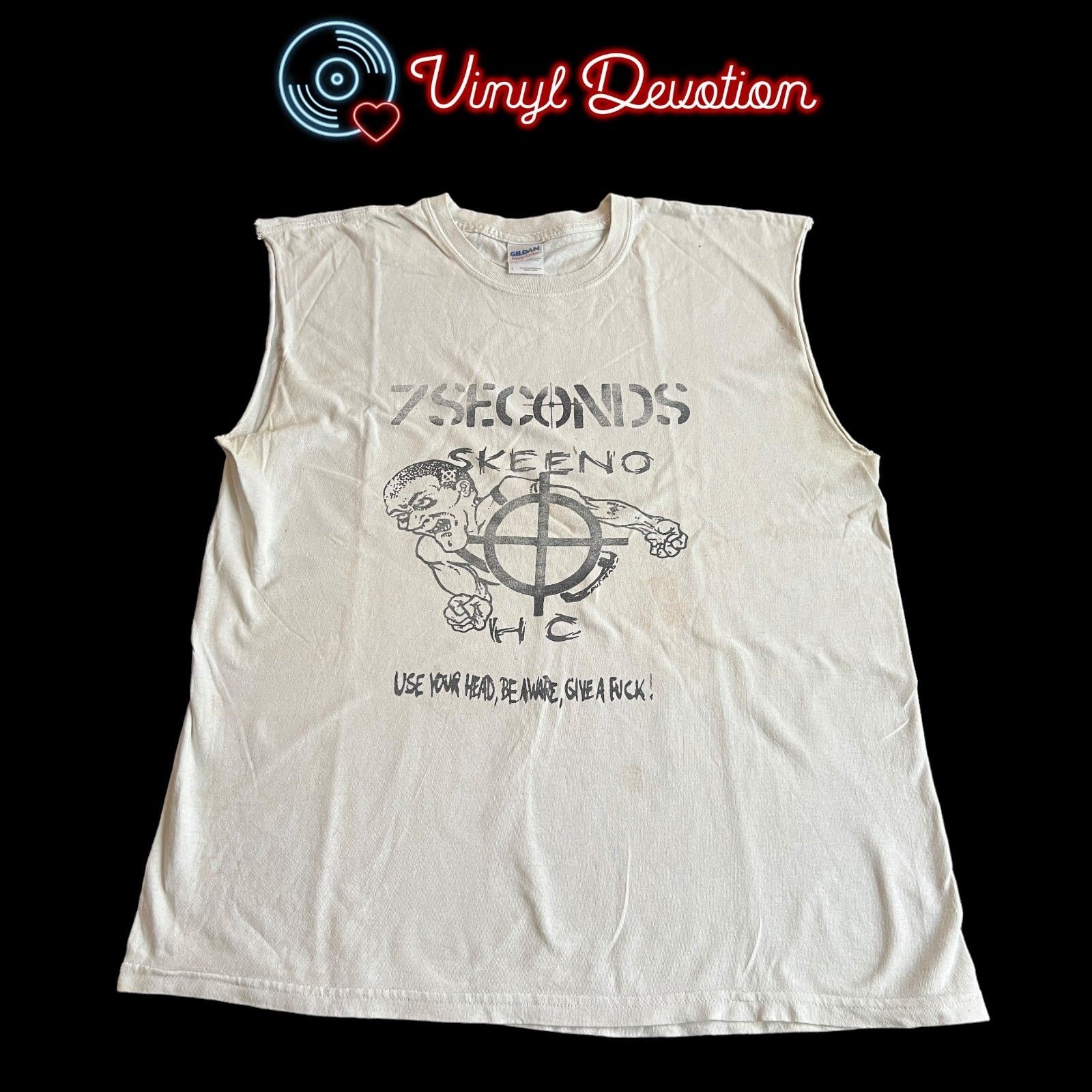 Band Tees 7 Seconds Band Skeeno Use Your Head White Size L Cut Sleeves Size US L / EU 52-54 / 3 - 1 Thumbnail