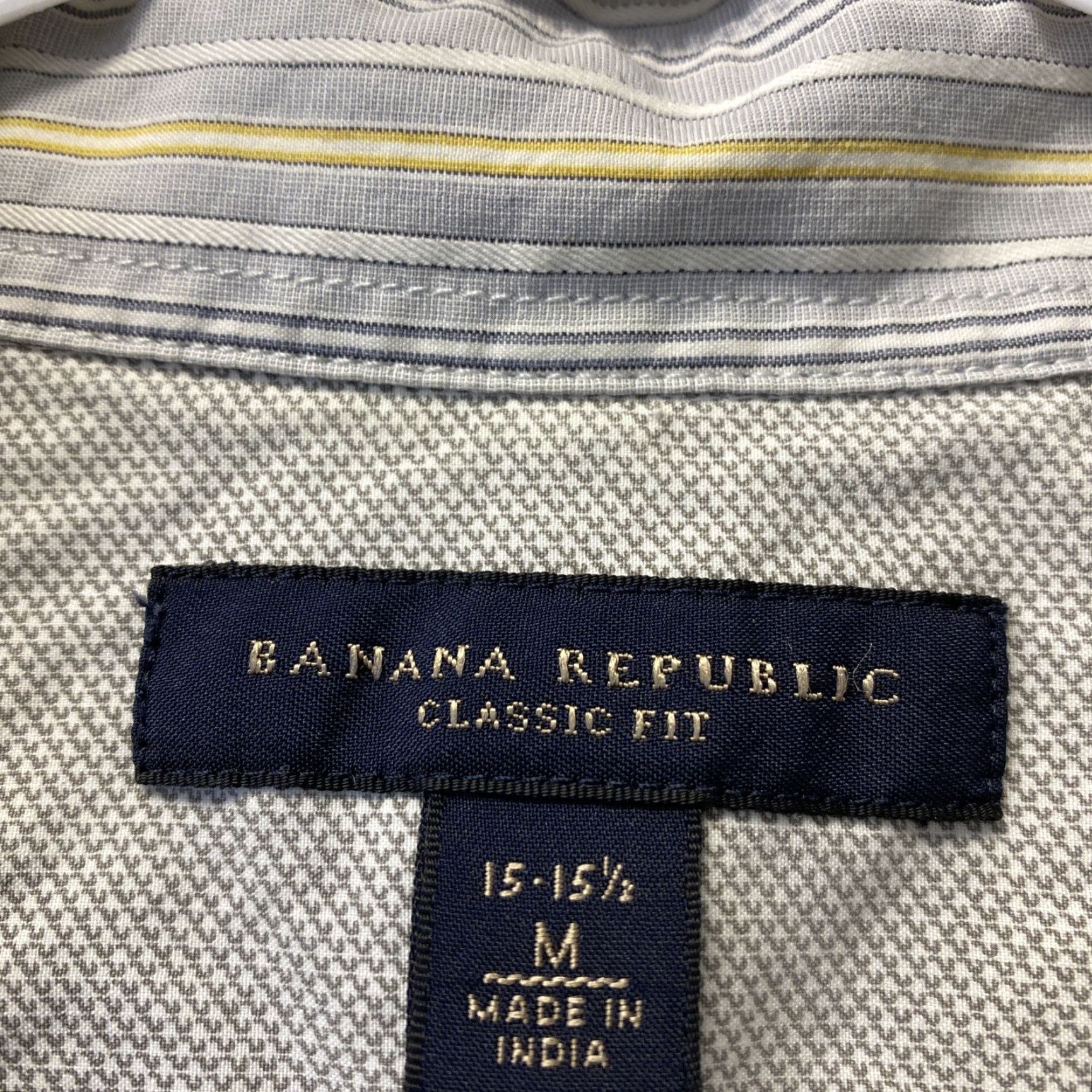 Banana Republic Banana Republic Men Button-Up Shirt Size M Gray Striped Long Sleeve /109-4 Size US M / EU 48-50 / 2 - 3 Thumbnail