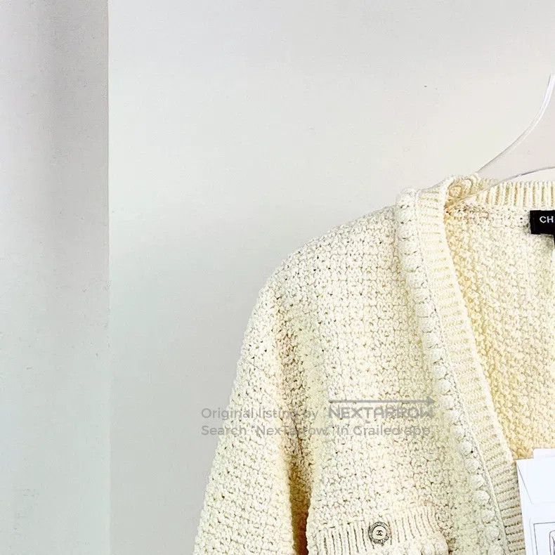 Chanel Chanel 22S beige short knitted cardigan coat Size XS / US 0-2 / IT 36-38 - 3 Thumbnail