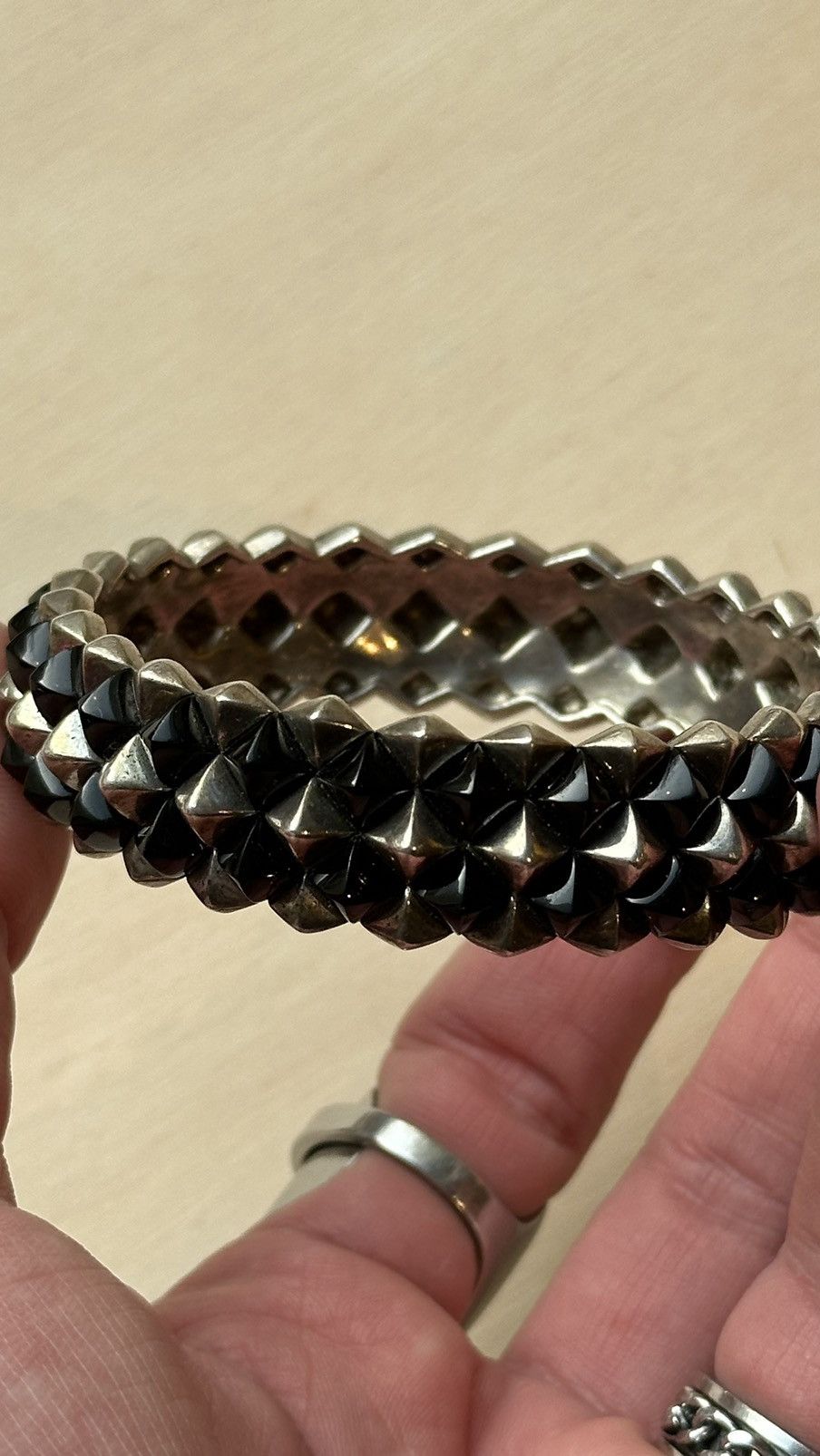 Stephen Webster Stephen Webster Solid Silver Bracelet with Black Stone – 925 Size ONE SIZE - 4 Thumbnail