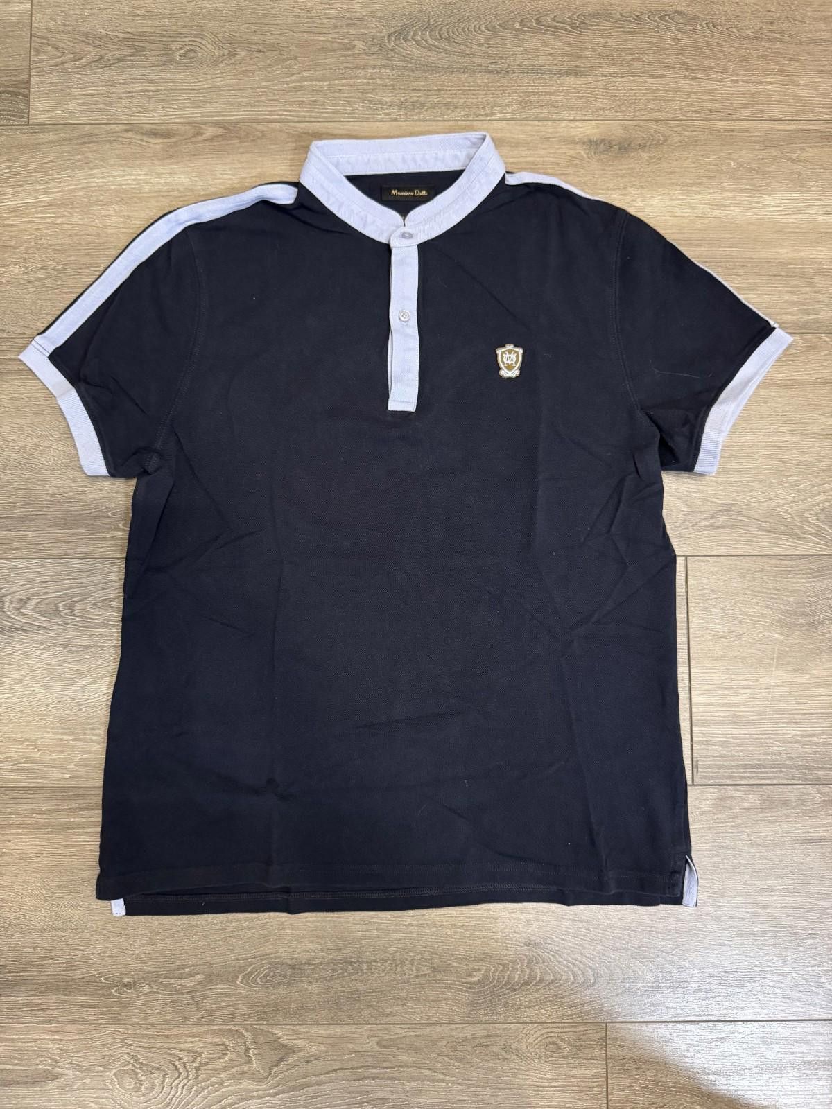 Massimo Dutti Massimo Dutti Men's Navy Short Sleeve Collar Button Polo Size US XL / EU 56 / 4 - 1 Thumbnail