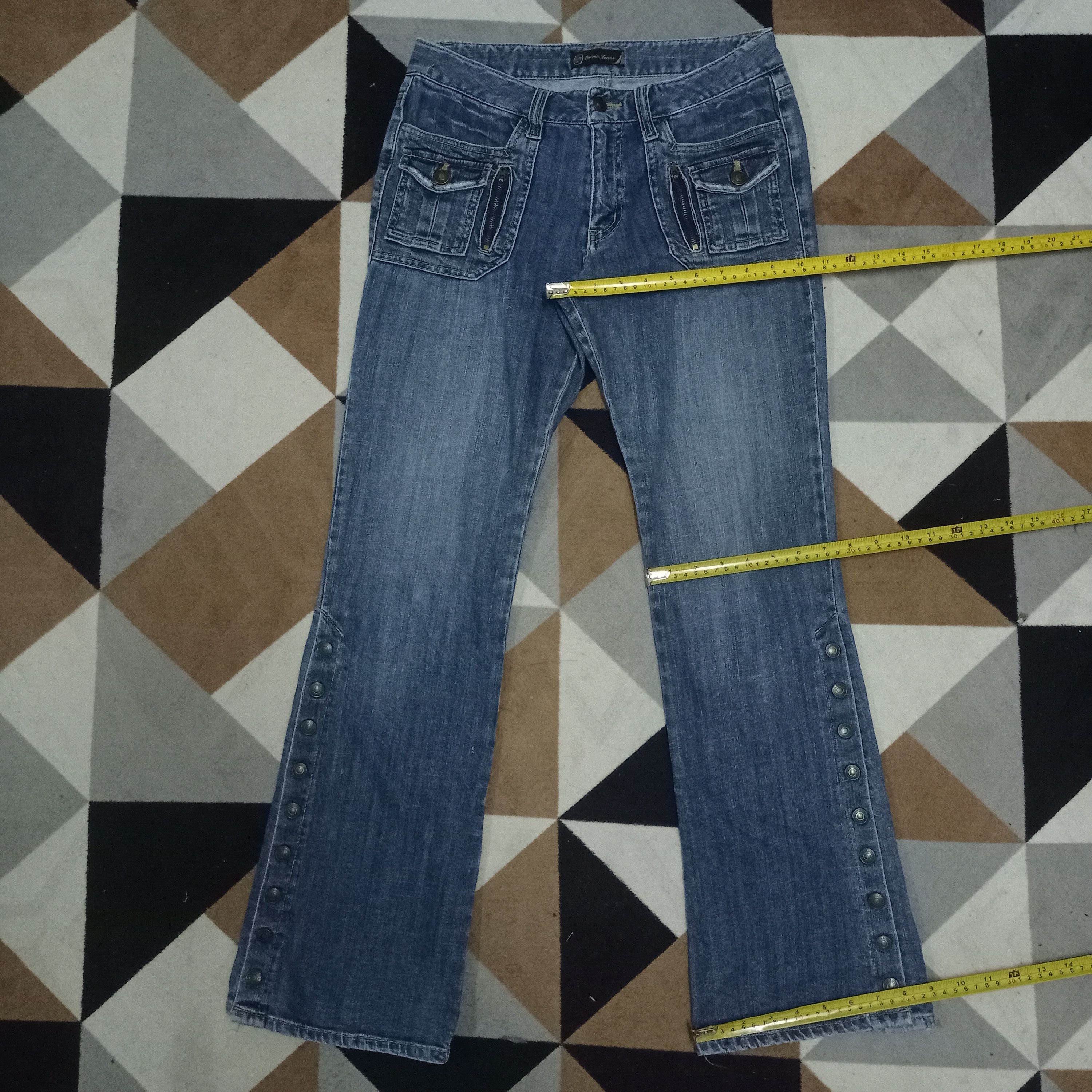 Japanese Brand Vintage Japanese Brand Blue Wash Flare Denim Bush Pants Size US 29 - 10 Thumbnail