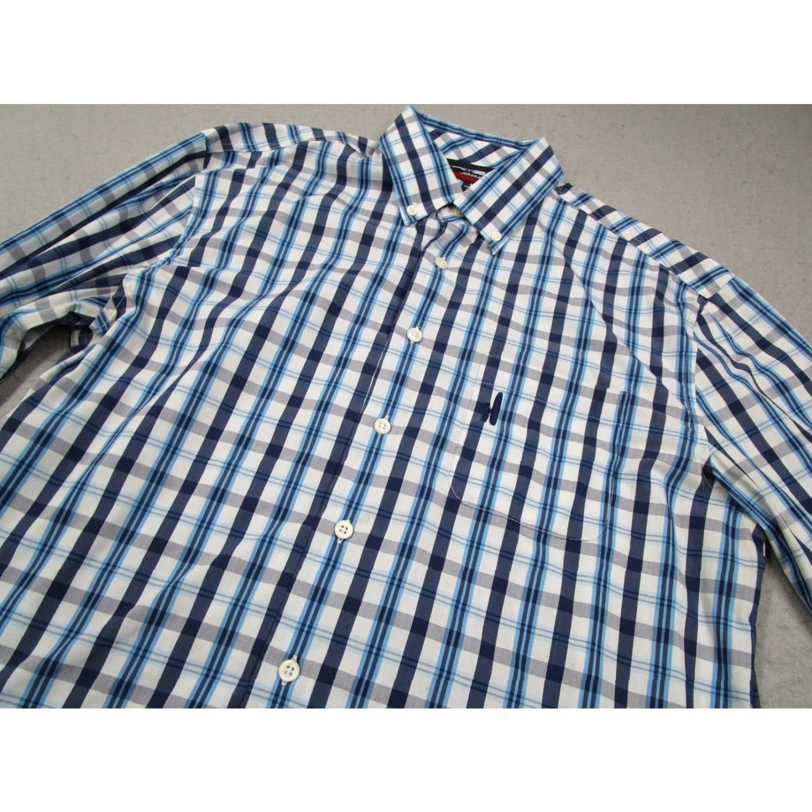 johnnie-O johnnie-O Shirt Men Medium Blue Check PREP-FORMANCE Button-Up Casual Work Size US M / EU 48-50 / 2 - 2 Thumbnail