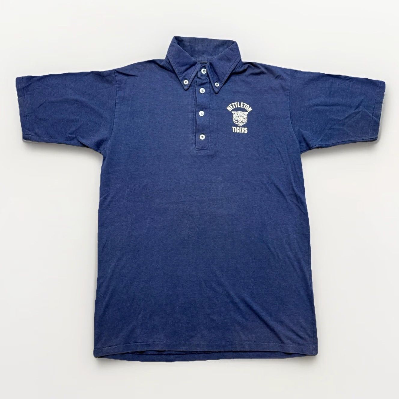 Vintage Nettleton Tigers Polo Shirt Mens M Vintage 70s Blue School Button Up Polo Shirt Mens M Vintage 70s Blue School Button Up Size US M / EU 48-50 / 2 - 2 Thumbnail