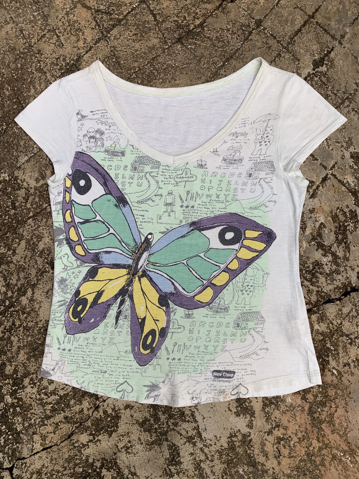 Japanese Brand × Vintage y2k Nice Claup Butterfly Beady Graphic Top Size M / US 6-8 / IT 42-44 - 1 Thumbnail