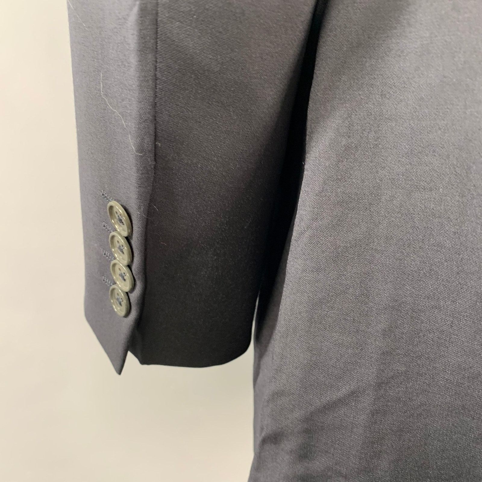 Ermenegildo Zegna ERMENEGILDO ZEGNA Size 44 Navy Wool Notch Lapel Sport Coat Size 44R - 4 Thumbnail