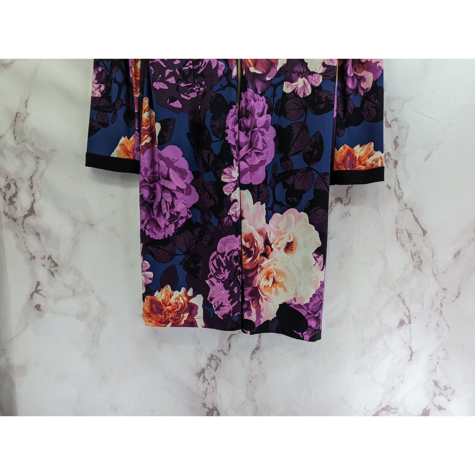 Nordstrom Eliza J Dress Women 14 Large Purple Floral Shift Size XL / US 12-14 / IT 48-50 - 7 Thumbnail