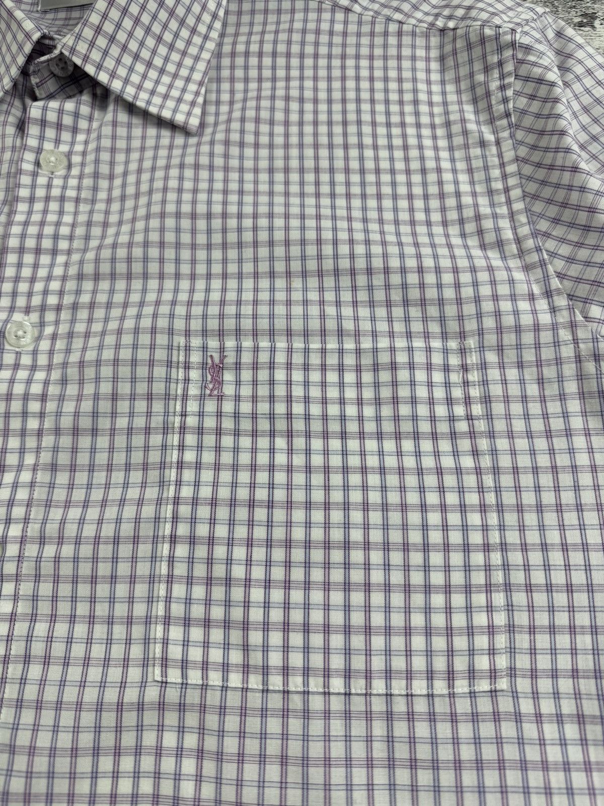 Yves Saint Laurent Yves Saint Laurent YSL Paris Checked 90S Button Blank Shirt Size US L / EU 52-54 / 3 - 9 Thumbnail