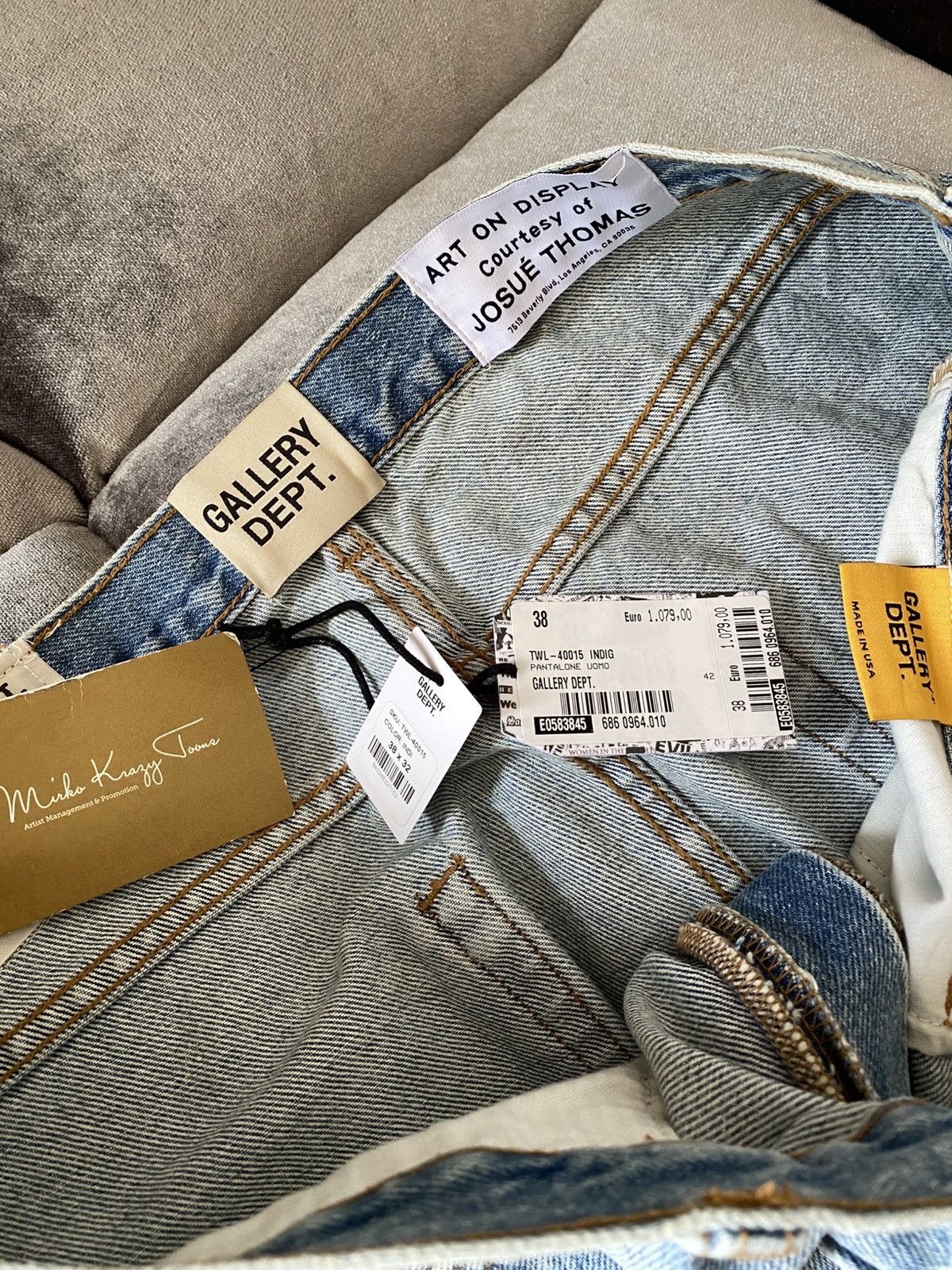 Gallery Dept. €1079 ! BNWT Gallery Dept “Trent Pant” Denim Jeans 38/32 Size US 38 / EU 54 - 15 Thumbnail