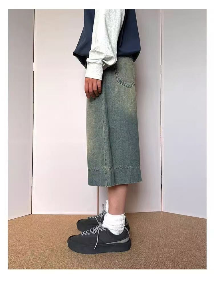 Japanese Brand × Jean American street washed distressed denim shorts y2k Size US 32 / EU 48 - 4 Thumbnail