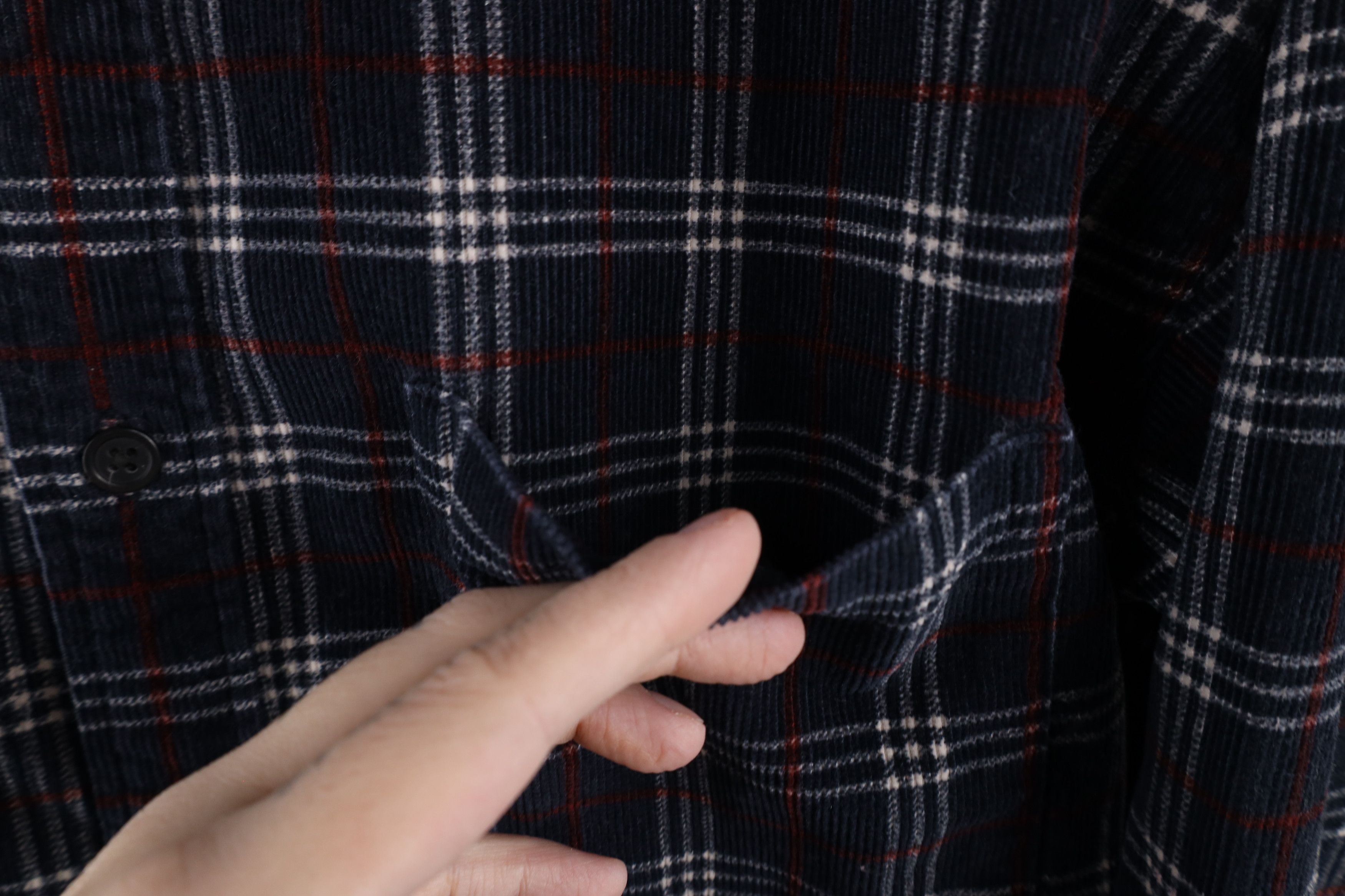 Gap × Vintage Vintage Y2K 2002 Gap Heavyweight Corduroy Button Shirt Plaid Size US L / EU 52-54 / 3 - 4 Thumbnail