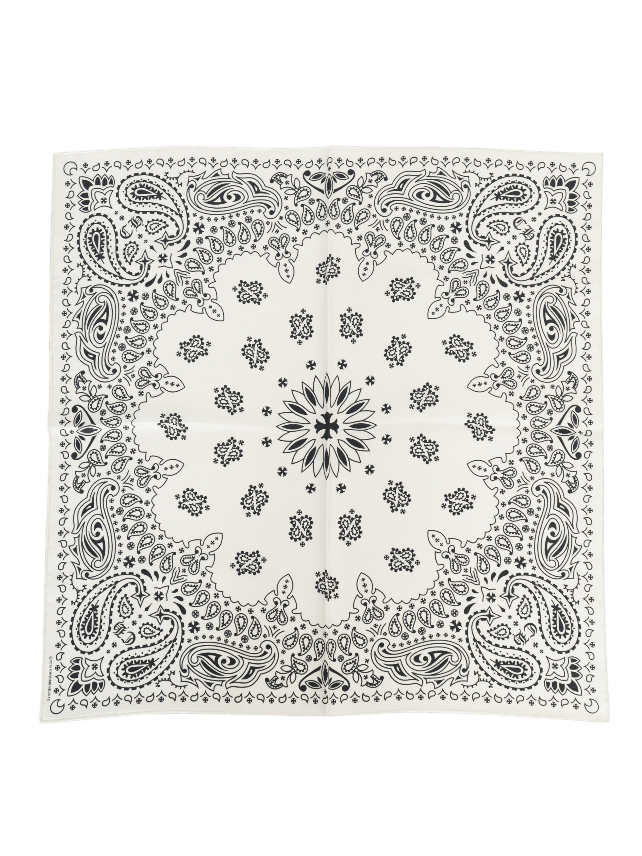 Chrome Hearts Chrome Hearts Silk Bandana in White Size ONE SIZE - 1 Thumbnail
