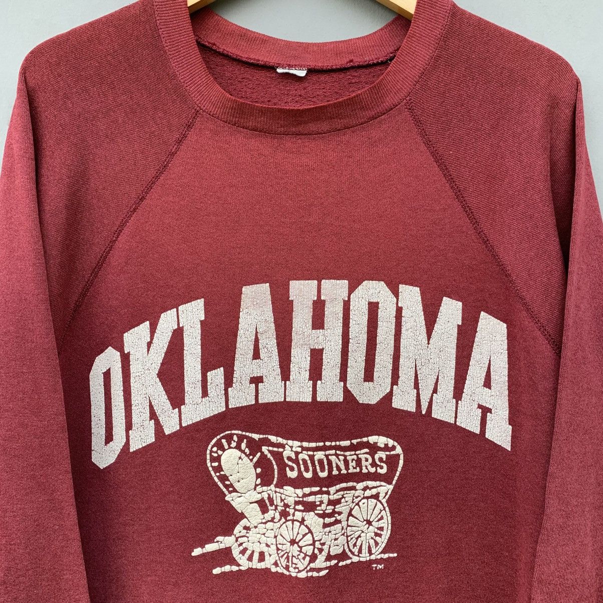 Vintage 70s OKLAHOMA SOONERS SWEATSHIRT Size US M / EU 48-50 / 2 - 2 Thumbnail