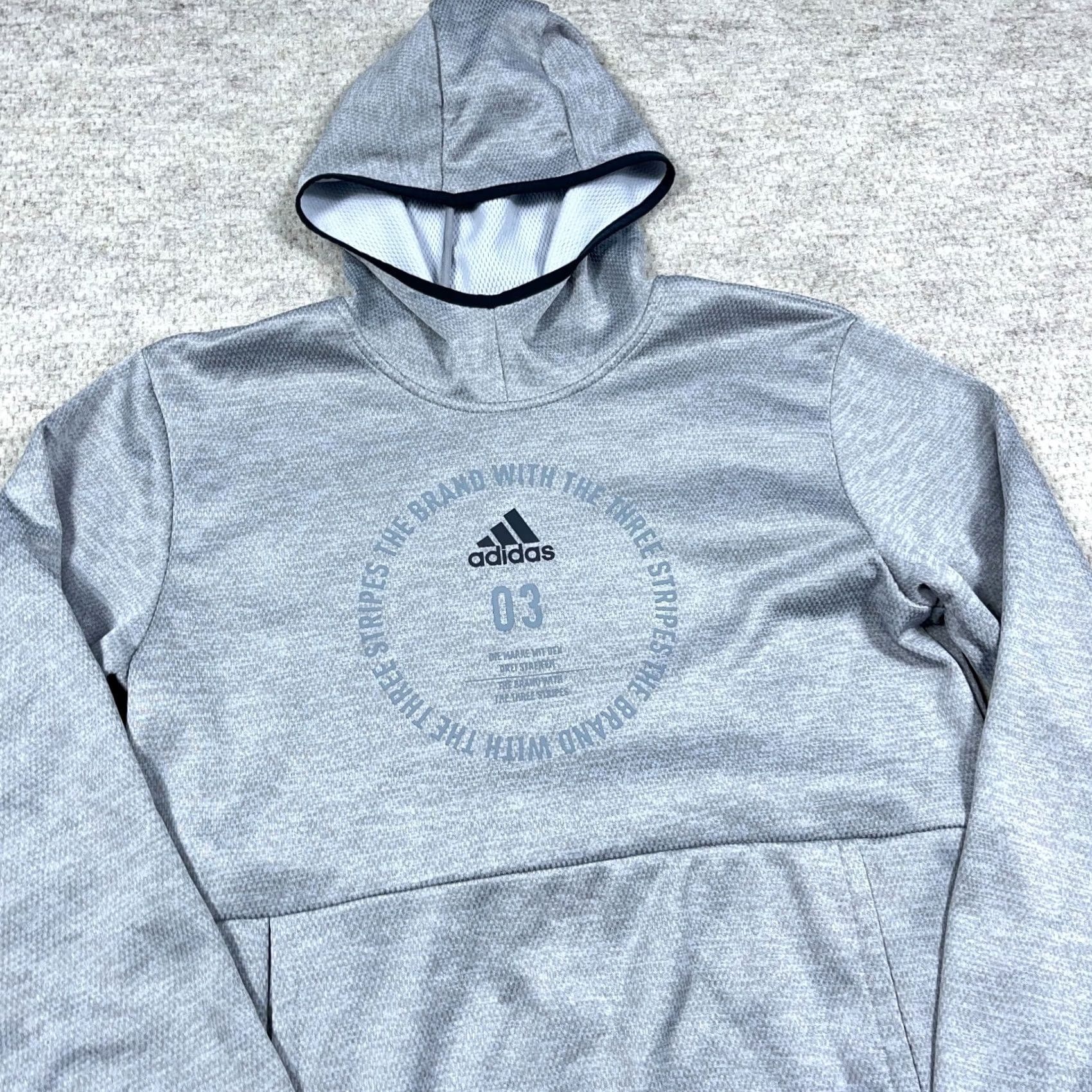 Adidas Adidas Hoodie Men Medium Gray Black Pullover Performance Sweatshirt Active Gym Size US M / EU 48-50 / 2 - 2 Thumbnail