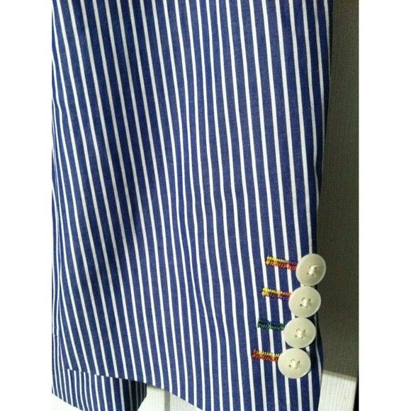 Tallia TALLIA MEN'S NEW BLUE 100%COTTON SPORT JACKET BLAZER SIZE: S Size US S / EU 44-46 / 1 - 3 Thumbnail