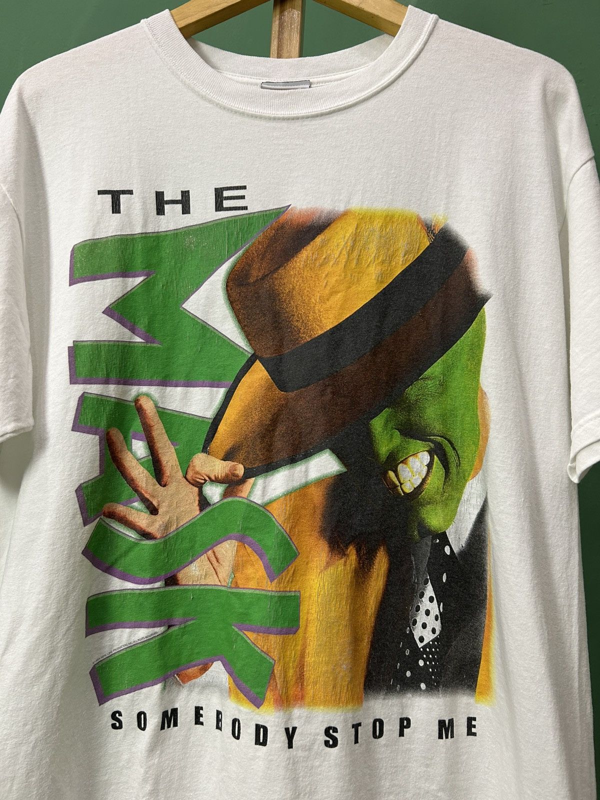 Vintage The Mask Movie Jim Carrey Somebody Stop Me Abc Family Tee Size US L / EU 52-54 / 3 - 2 Thumbnail