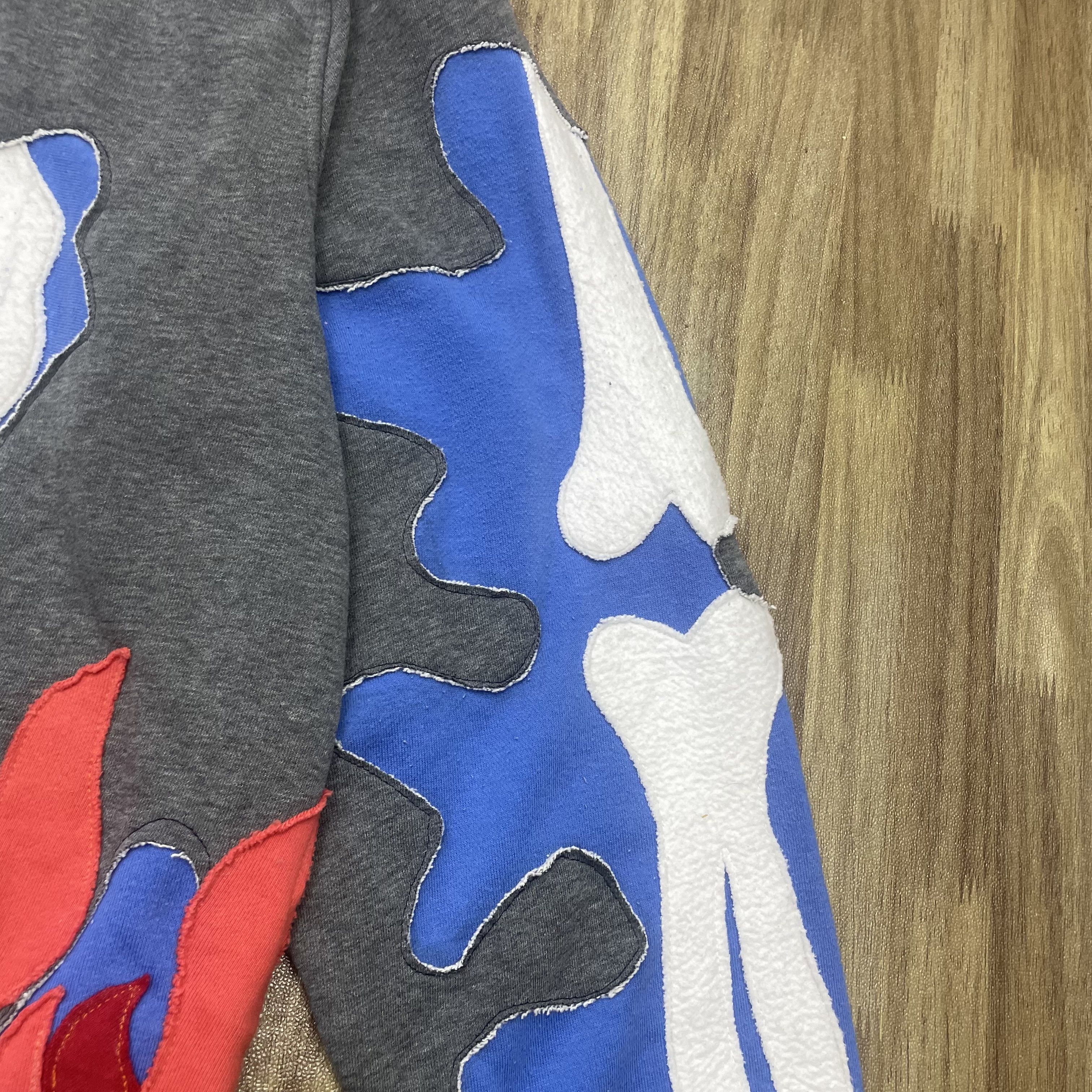 Vintage Custom Reworked Nike Skeleton Flame Patchwork Crewneck 1of1 Size US XXL / EU 58 / 5 - 5 Thumbnail