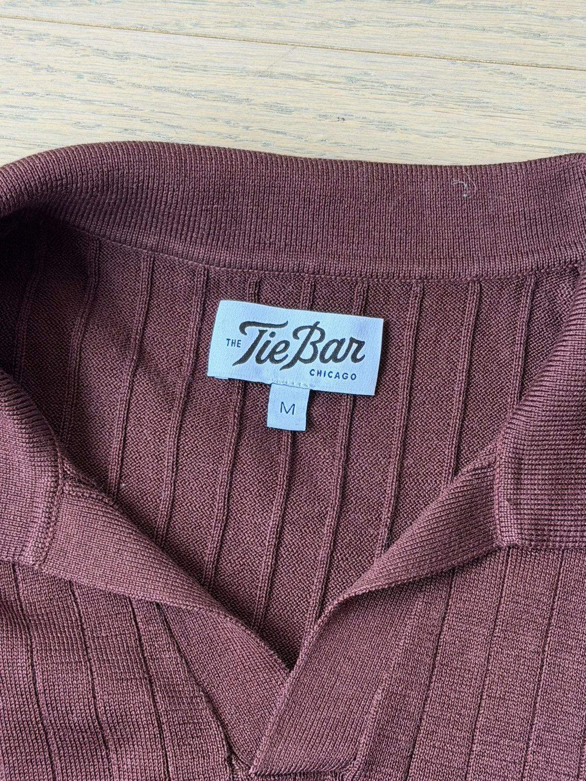 The Tie Bar Burgundy Ribbed Sweater Polo Size US M / EU 48-50 / 2 - 3 Thumbnail
