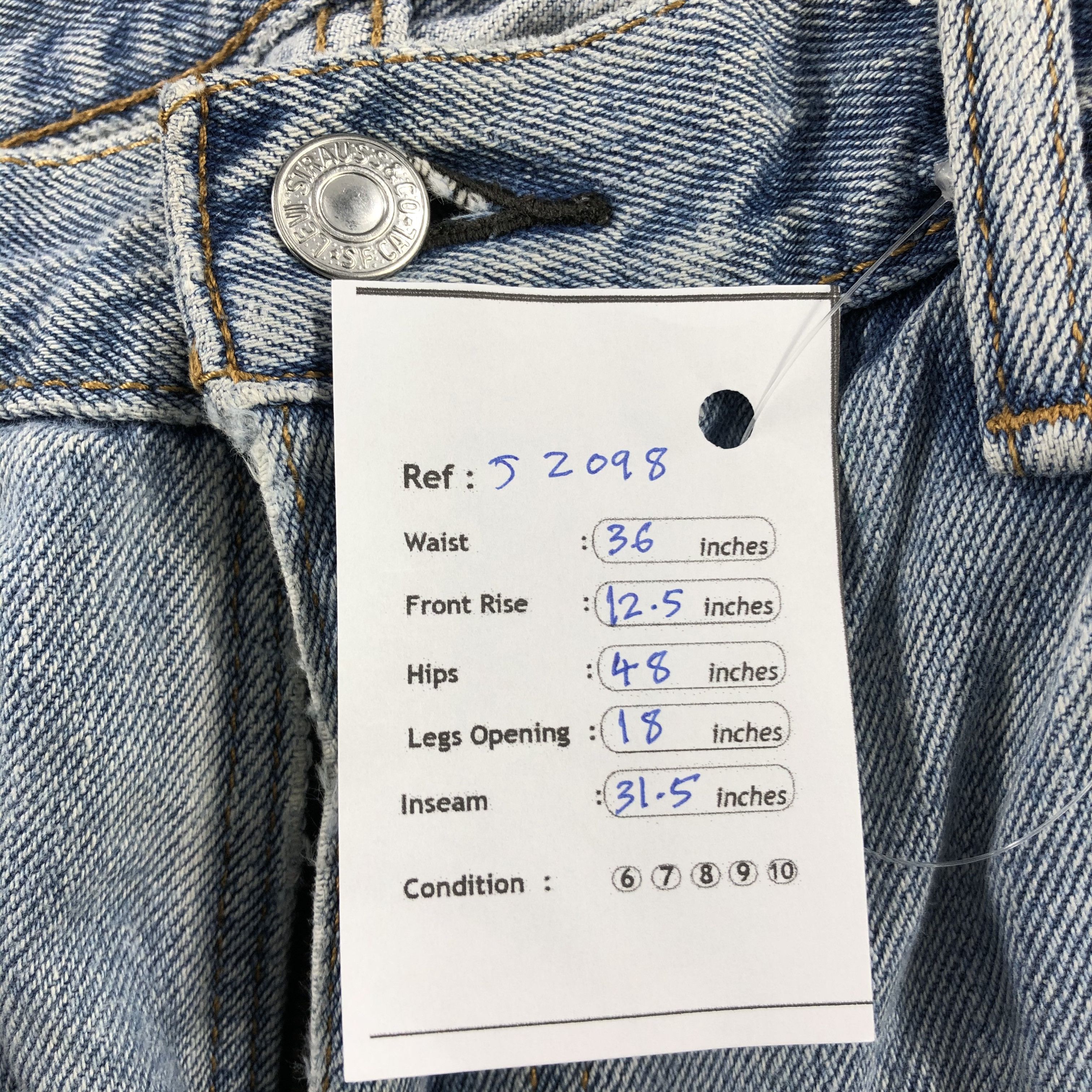 Levi's Vintage Light Wash Levis 550 Jeans-J2098 Size US 36 / EU 52 - 15 Thumbnail