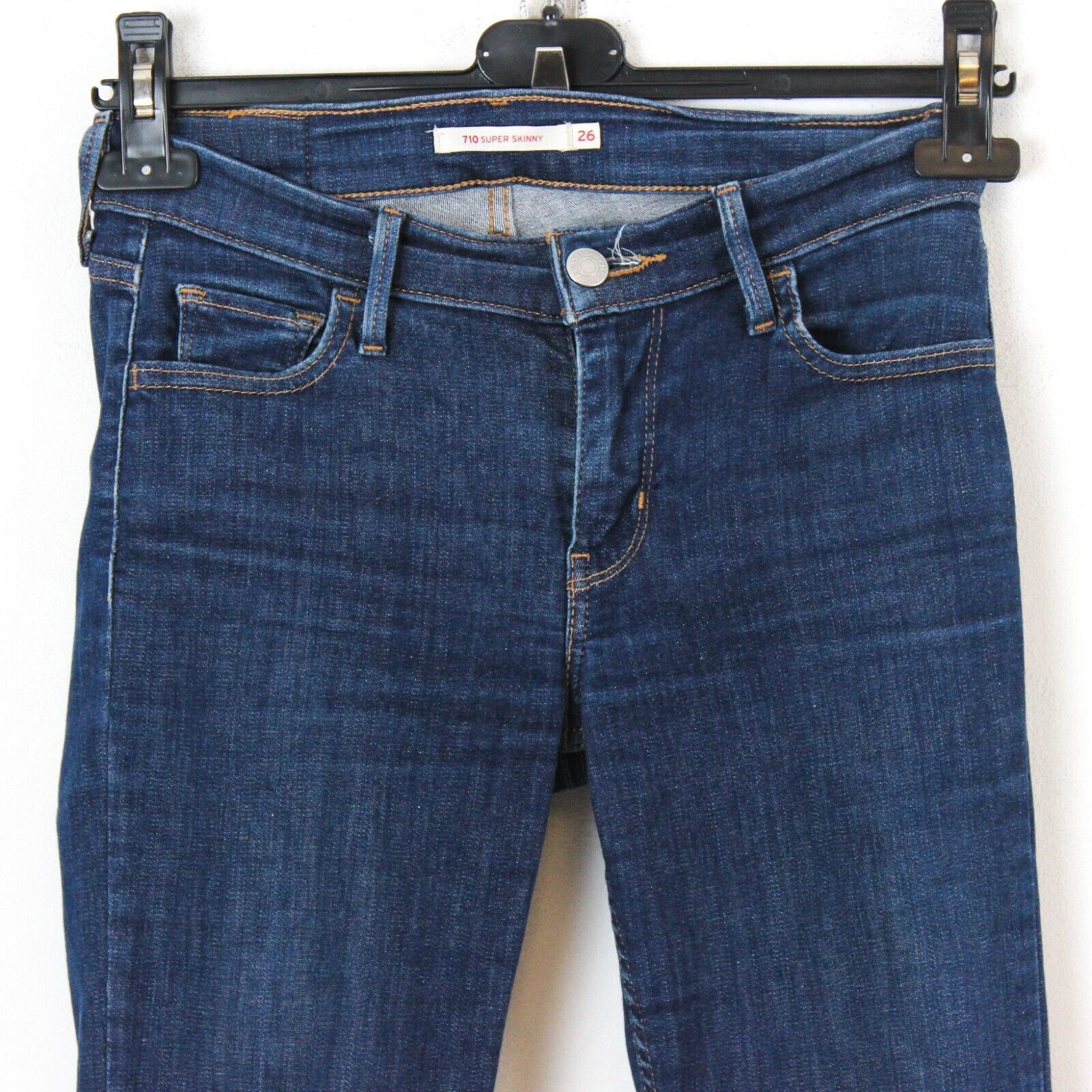 Levi's 710 Women W26 L30 Super Skinny Jeans Pants Trousers Stretch Size 26" / US 2 / IT 38 - 2 Thumbnail