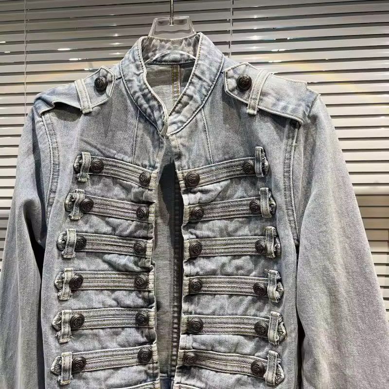 Japanese Brand Vintage Military-Inspired Denim Jacket – Bold, Structured Size US M / EU 48-50 / 2 - 1 Thumbnail