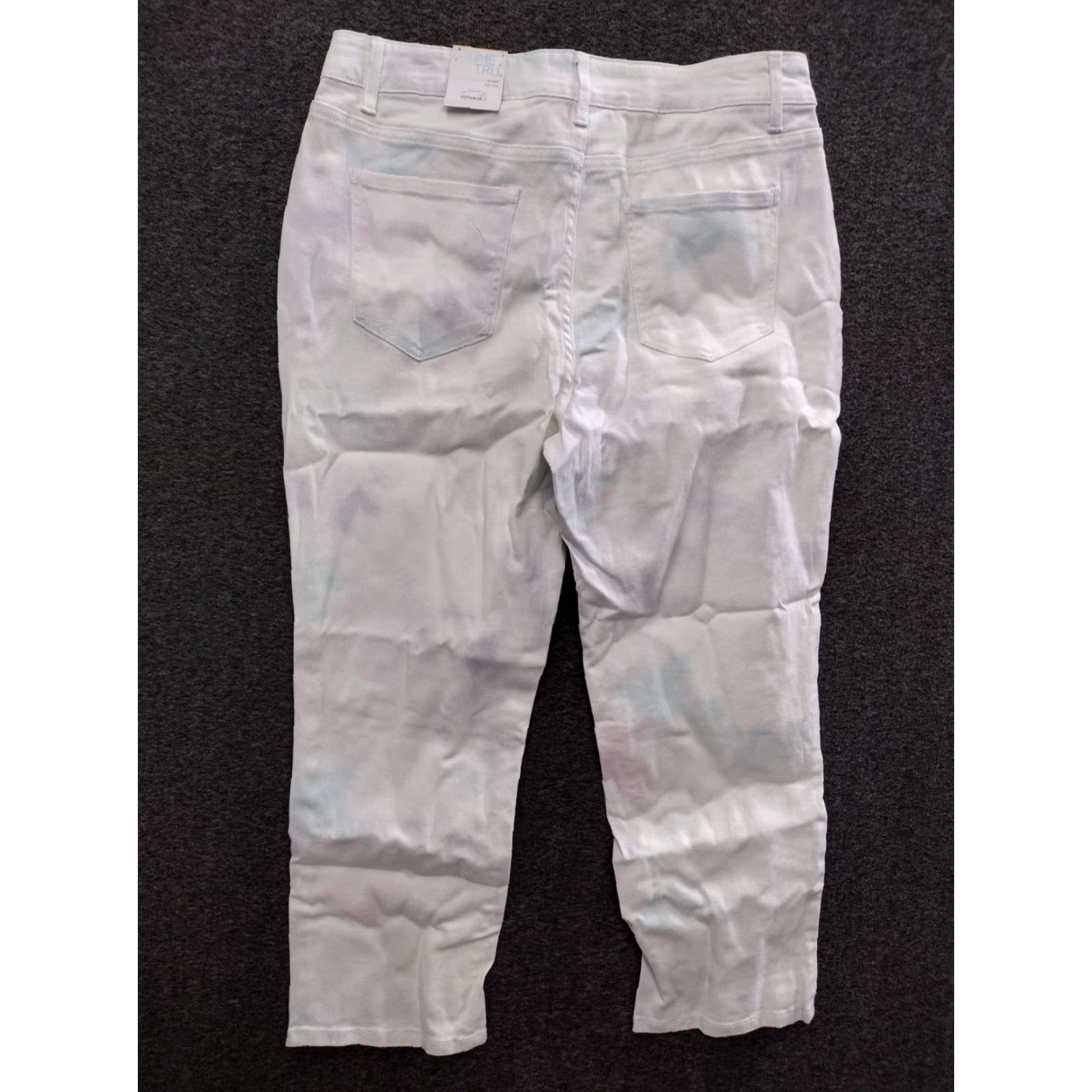 Vintage Time And Tru Women's Straight High Rise Jeans White Tie Dye 14 Jeans Women's White Tie Dye 14 Time And Tru Mens Womens Girls? Size 36" / US 14 / IT 50 - 2 Thumbnail