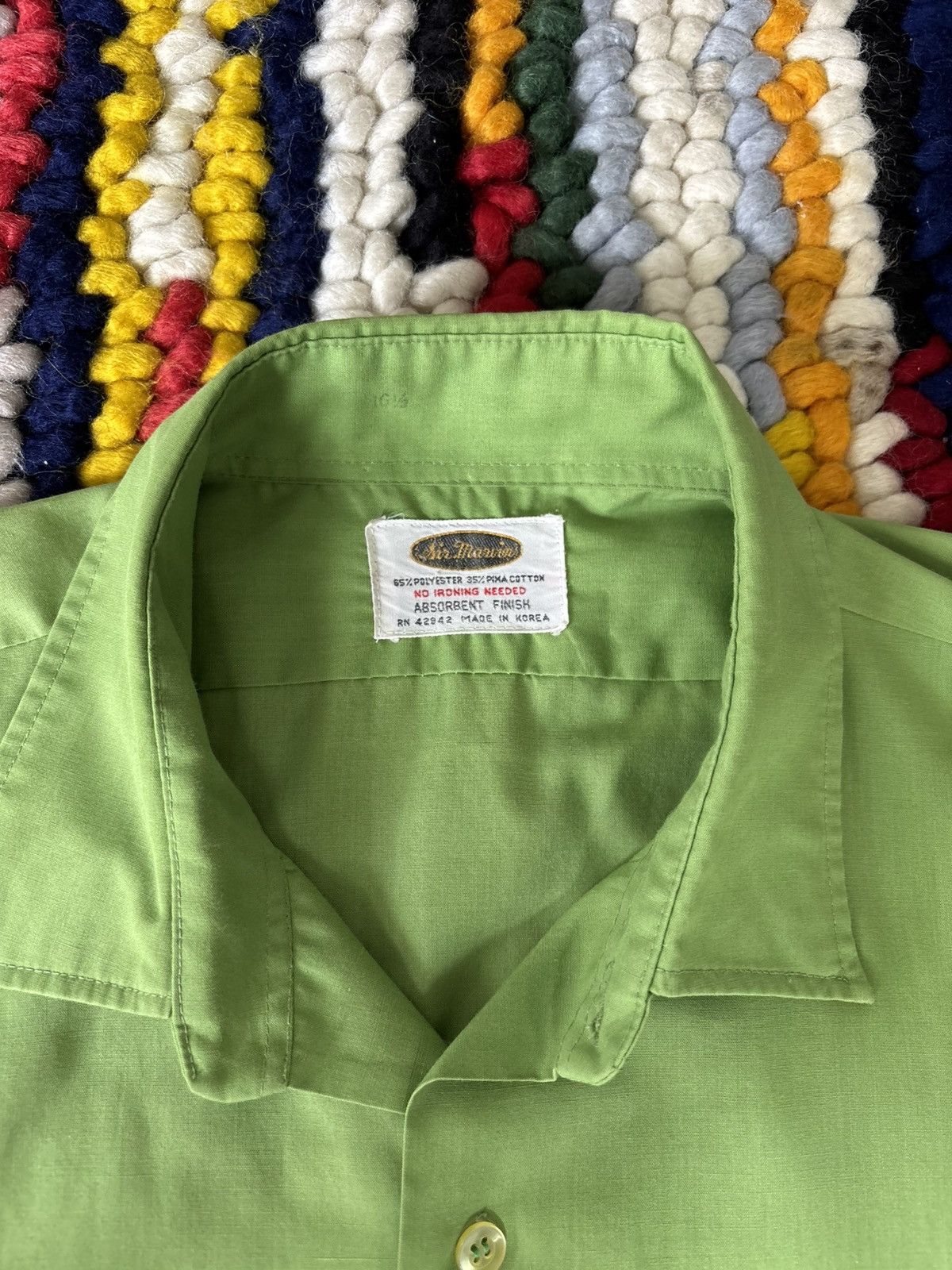 Vintage 1960s Short Sleeve Button Up Green Size US XL / EU 56 / 4 - 6 Thumbnail