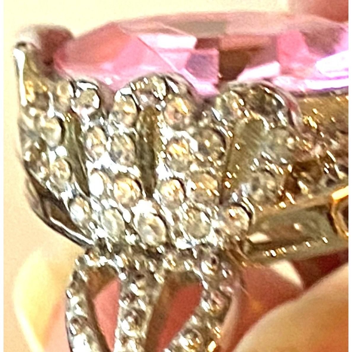 Other Silver-Tone Simulated Marquise Pink Sapphire Ring W/Crystal Size ONE SIZE - 3 Thumbnail