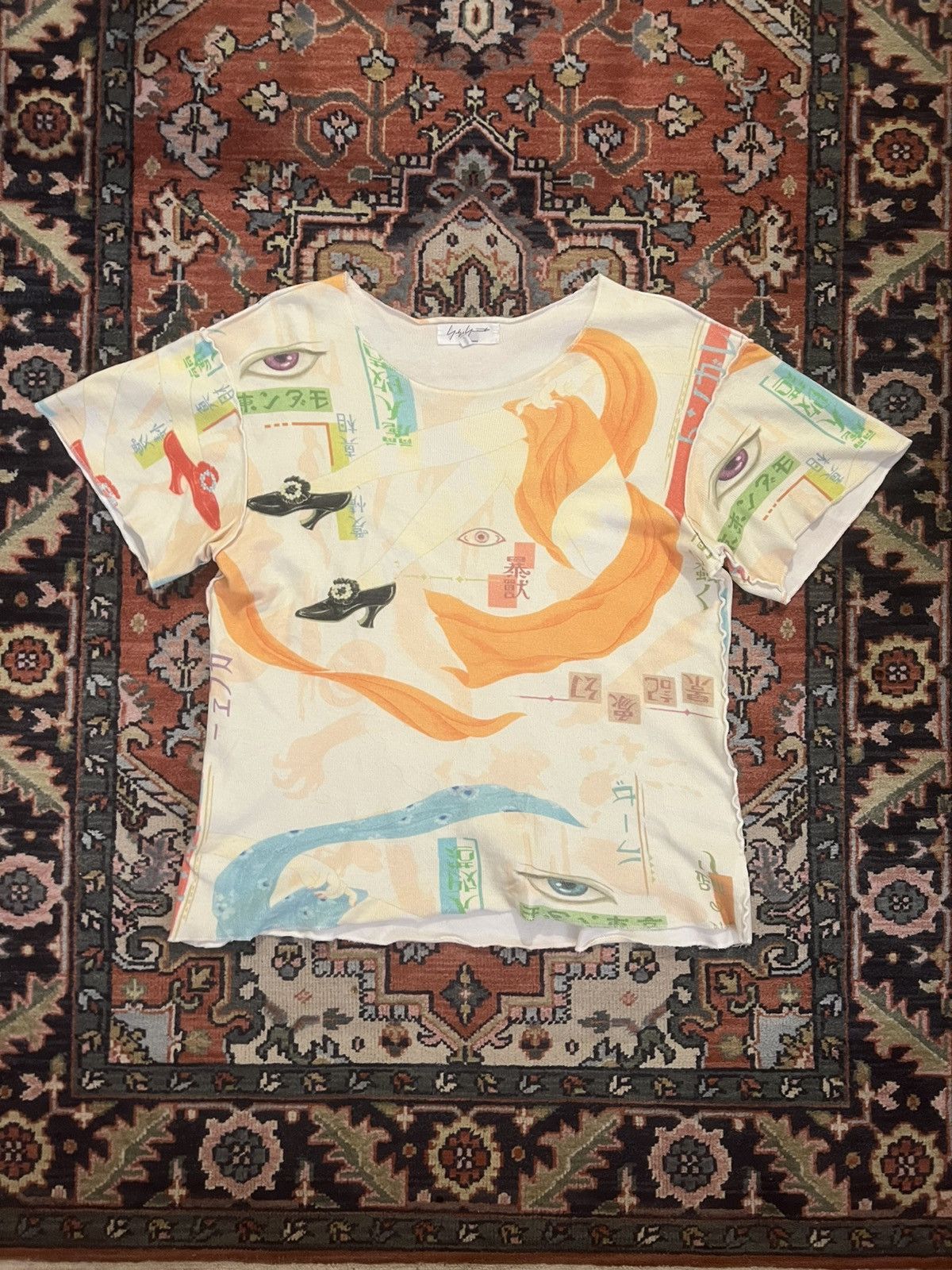 Yohji Yamamoto Yohji Yamamoto Pour Homme SS04 Yellow Cityscape Graphic Tee Size US L / EU 52-54 / 3 - 1 Thumbnail