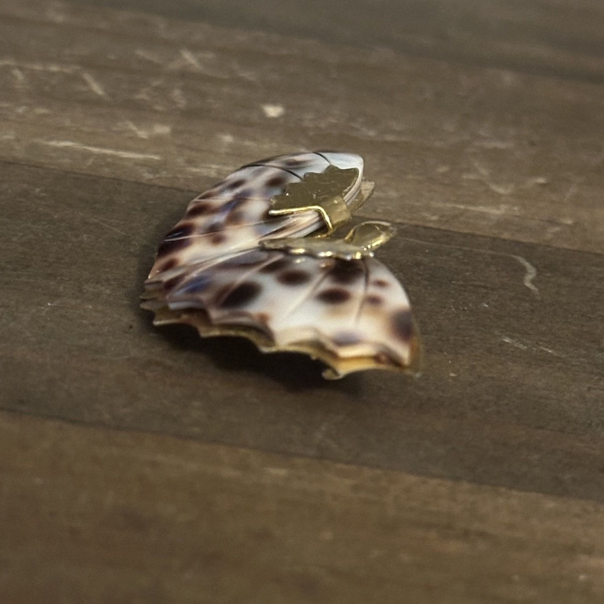 Vintage Vintage spotted shell butterfly brooch Size ONE SIZE - 4 Thumbnail
