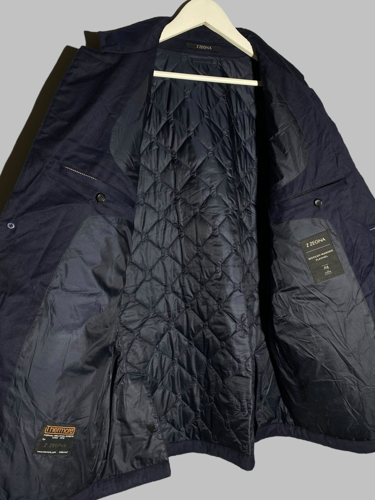Z Zegna 🔥 ZEGNA WOOL V-NECK QUILTED PADDED JACKET ITALY CLASSIC FIT Size US XL / EU 56 / 4 - 15 Thumbnail