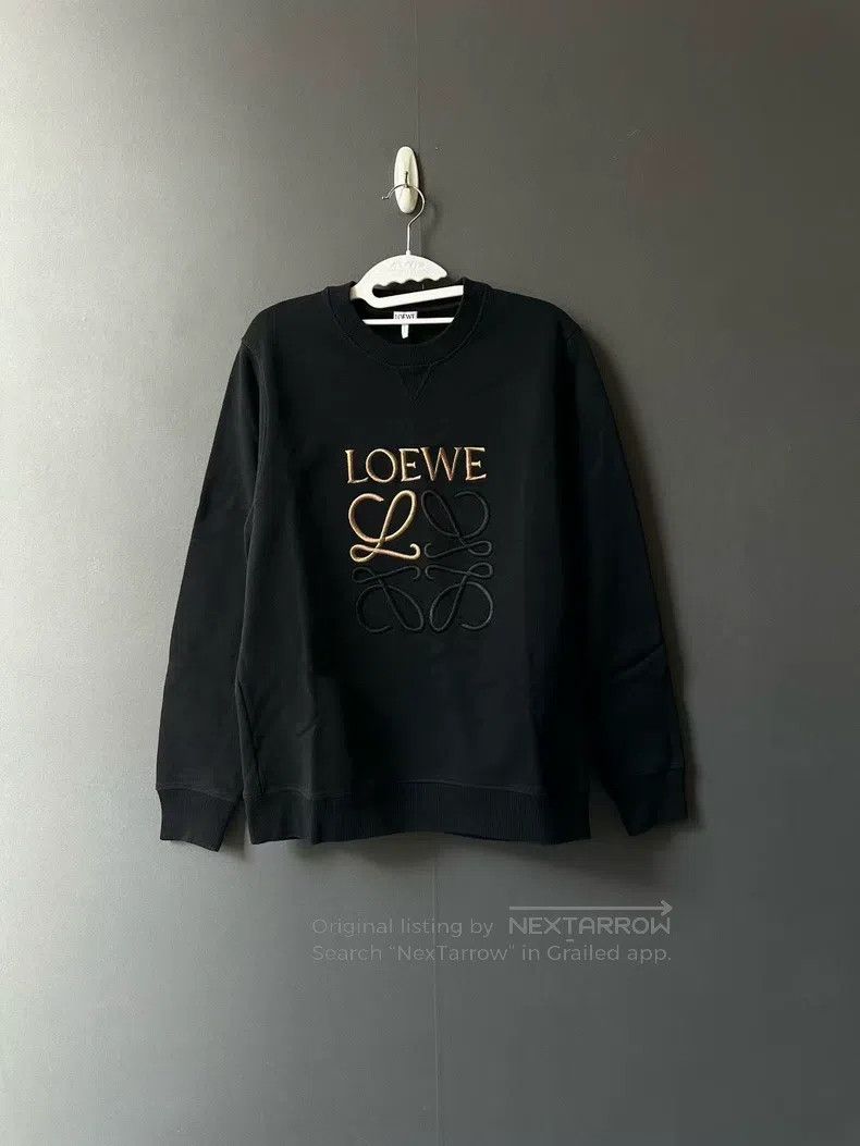 Loewe Loewe Black and Gold Embroidered Logo Hoodie Size L / US 10 / IT 46 - 1 Thumbnail
