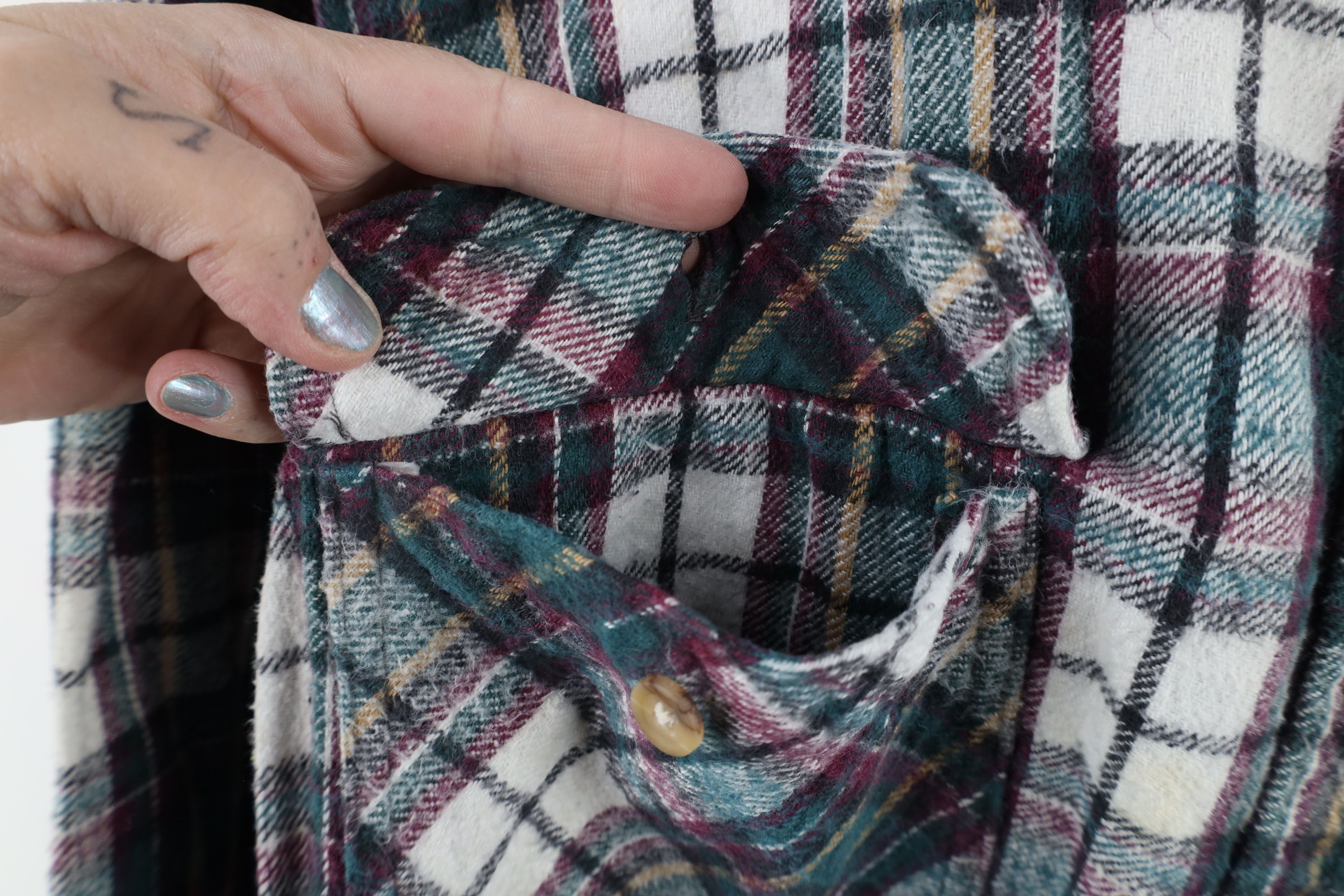 Vintage Vintage 90s Streetwear Heavyweight Flannel Button Shirt Size US XL / EU 56 / 4 - 5 Thumbnail