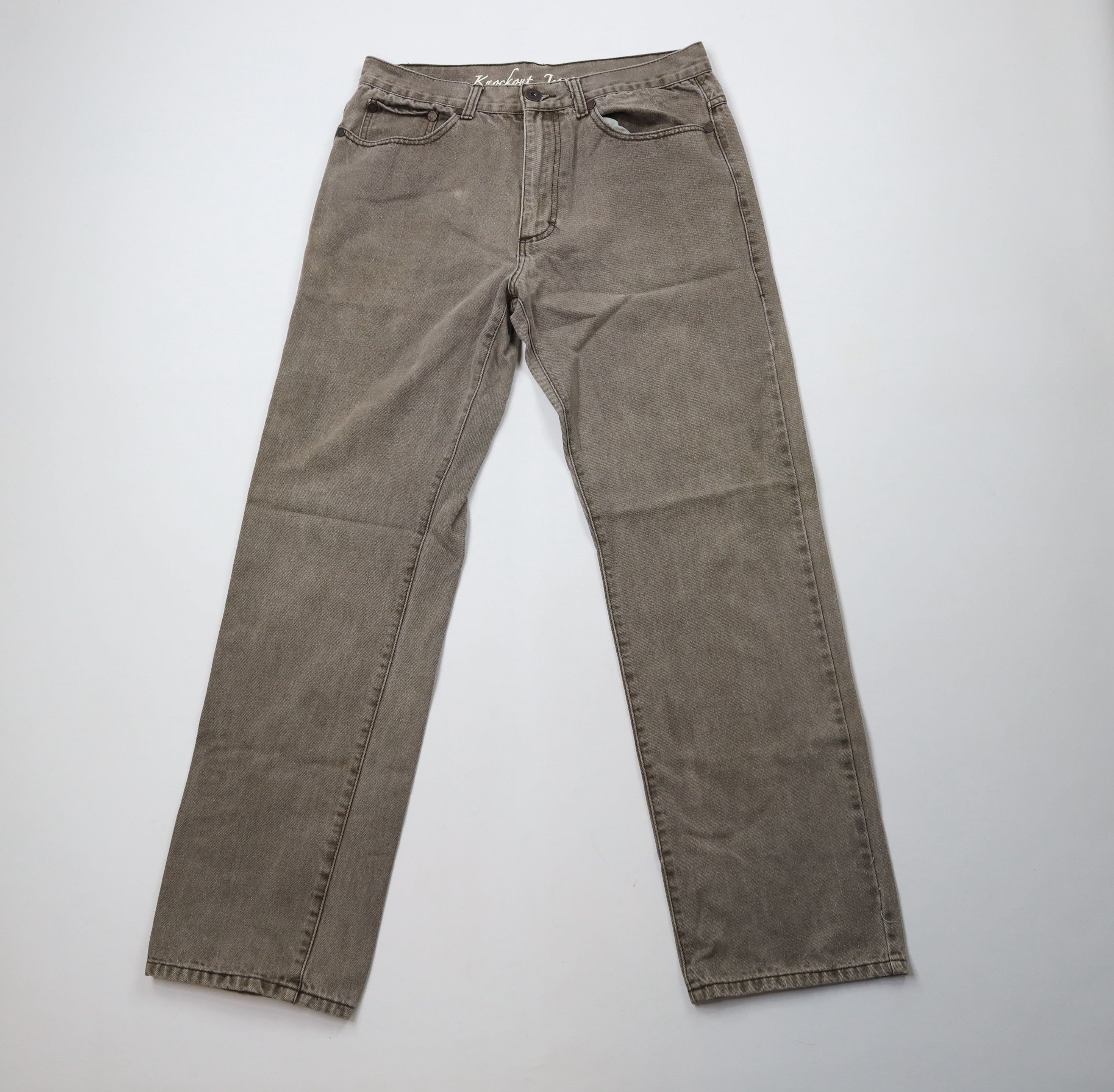 Vintage Vintage 90s Y2K Streetwear Straight Leg Denim Jeans Brown Size US 34 / EU 50 - 1 Thumbnail