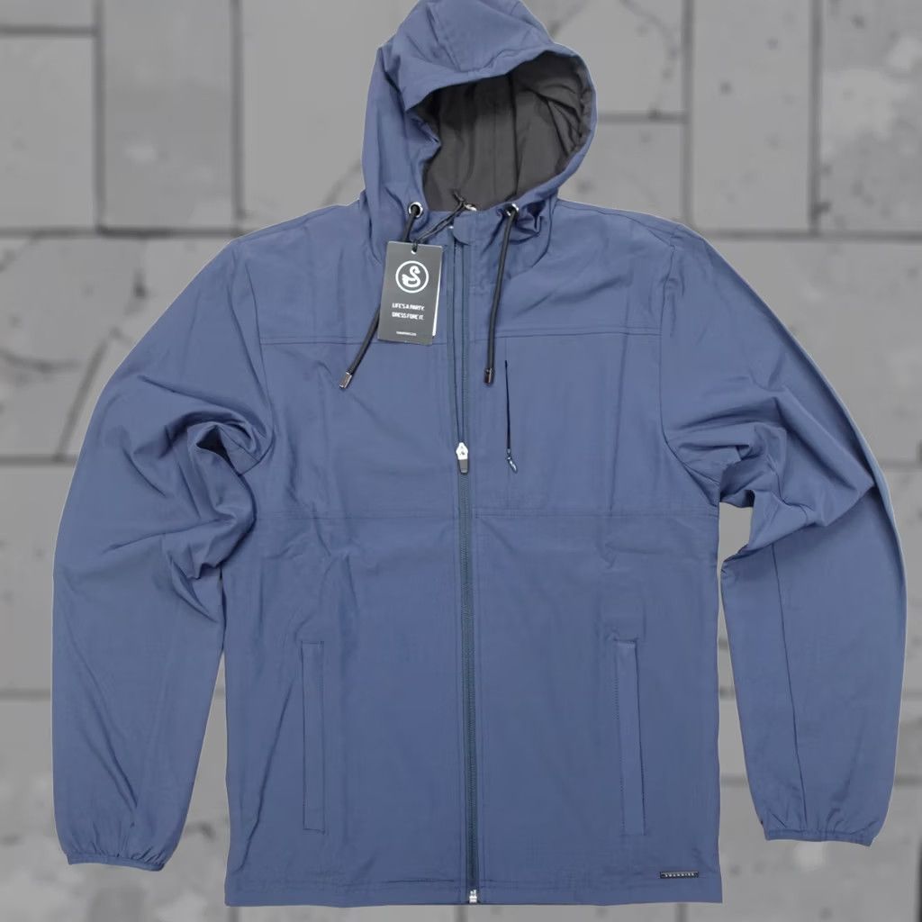 Vintage Swannies Weiss Water Resistant Windbreaker Hooded Jacket Navy Men's Size S Size US S / EU 44-46 / 1 - 1 Thumbnail
