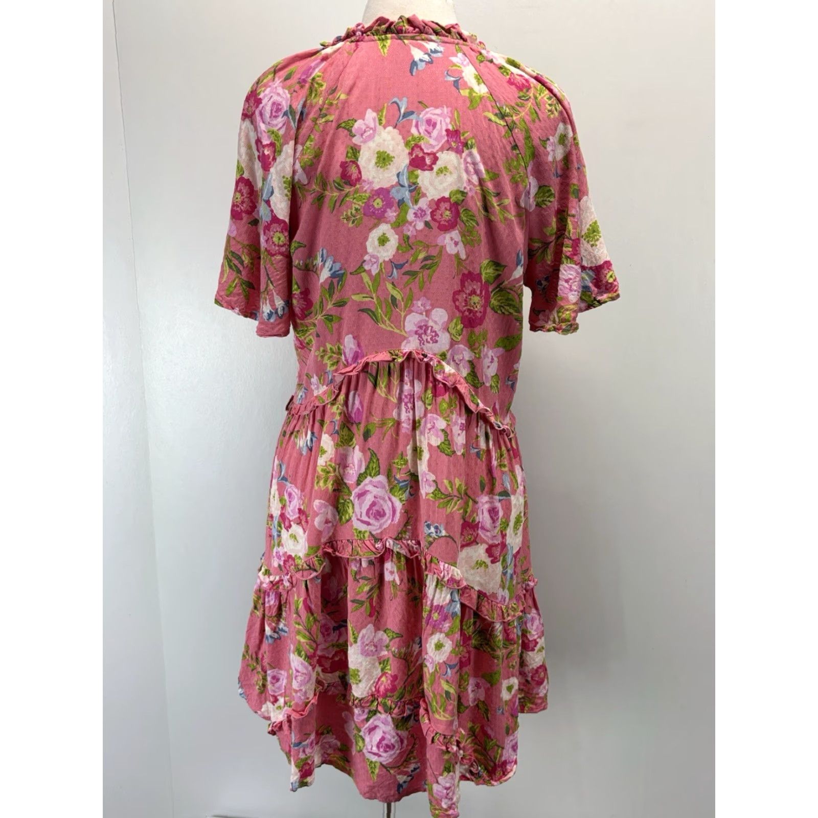 Vintage Matilda Jane Enchanted Garden Fresh Florals Ruffle Sleeve Tiered Dress Large Size S / US 4 / IT 40 - 3 Thumbnail