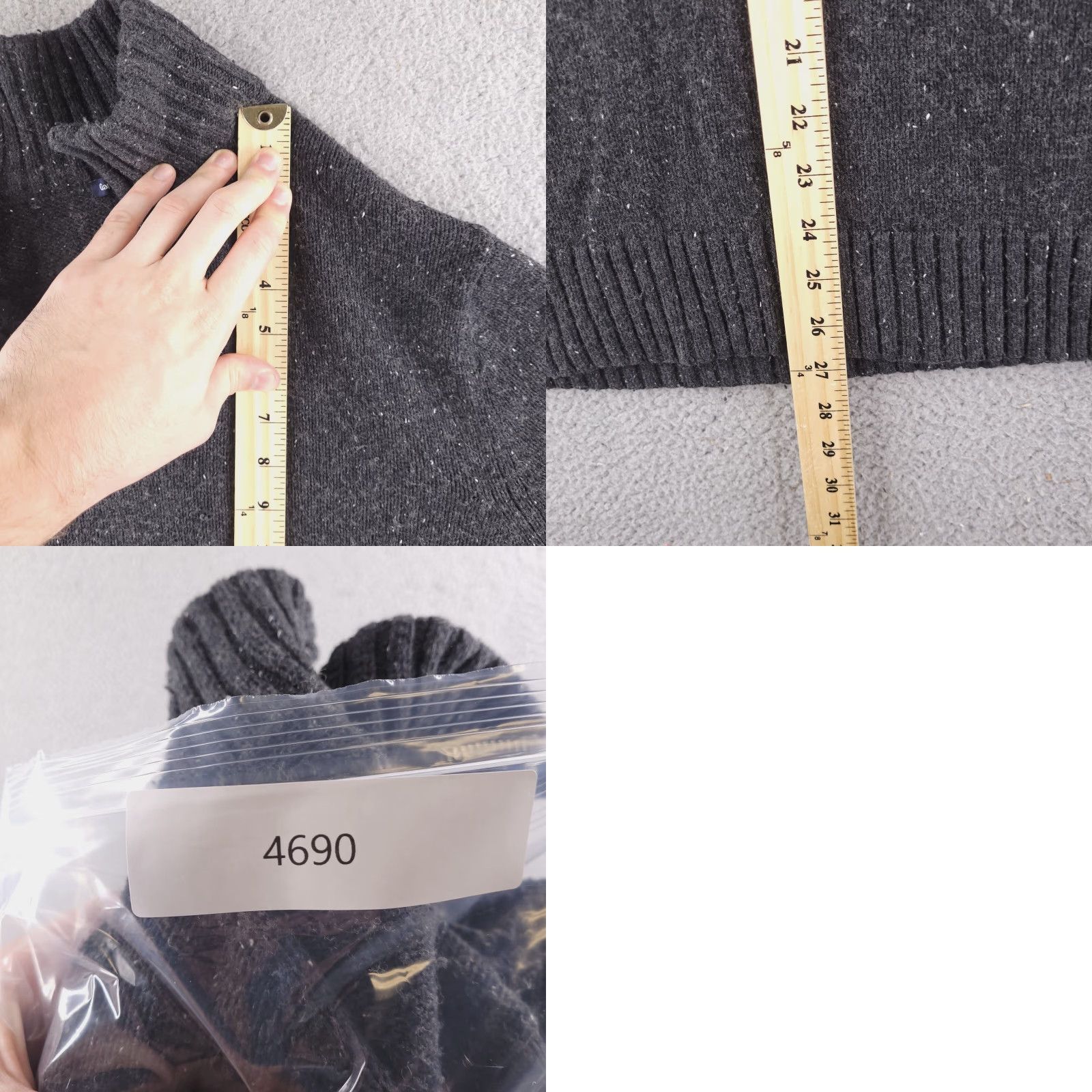 Gap Gap Sweater Mens Medium Gray Speckled Quarter Zip Pullover Knit Shirt Size US M / EU 48-50 / 2 - 8 Thumbnail