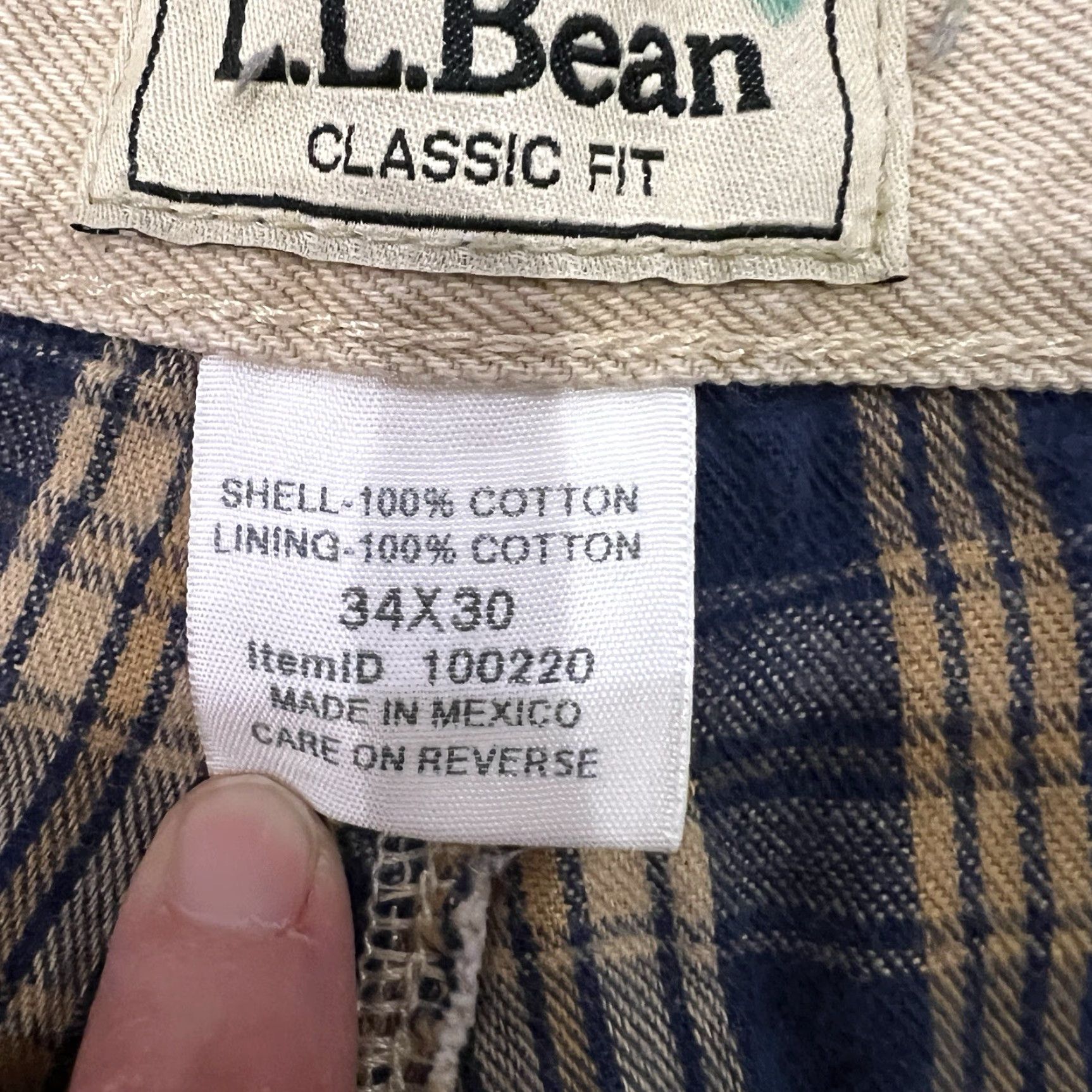 Vintage L.L. Bean Jeans Flannel Lined Mens 34x30 Classic Fit Cream Ivory Denim Size US 34 / EU 50 - 3 Thumbnail