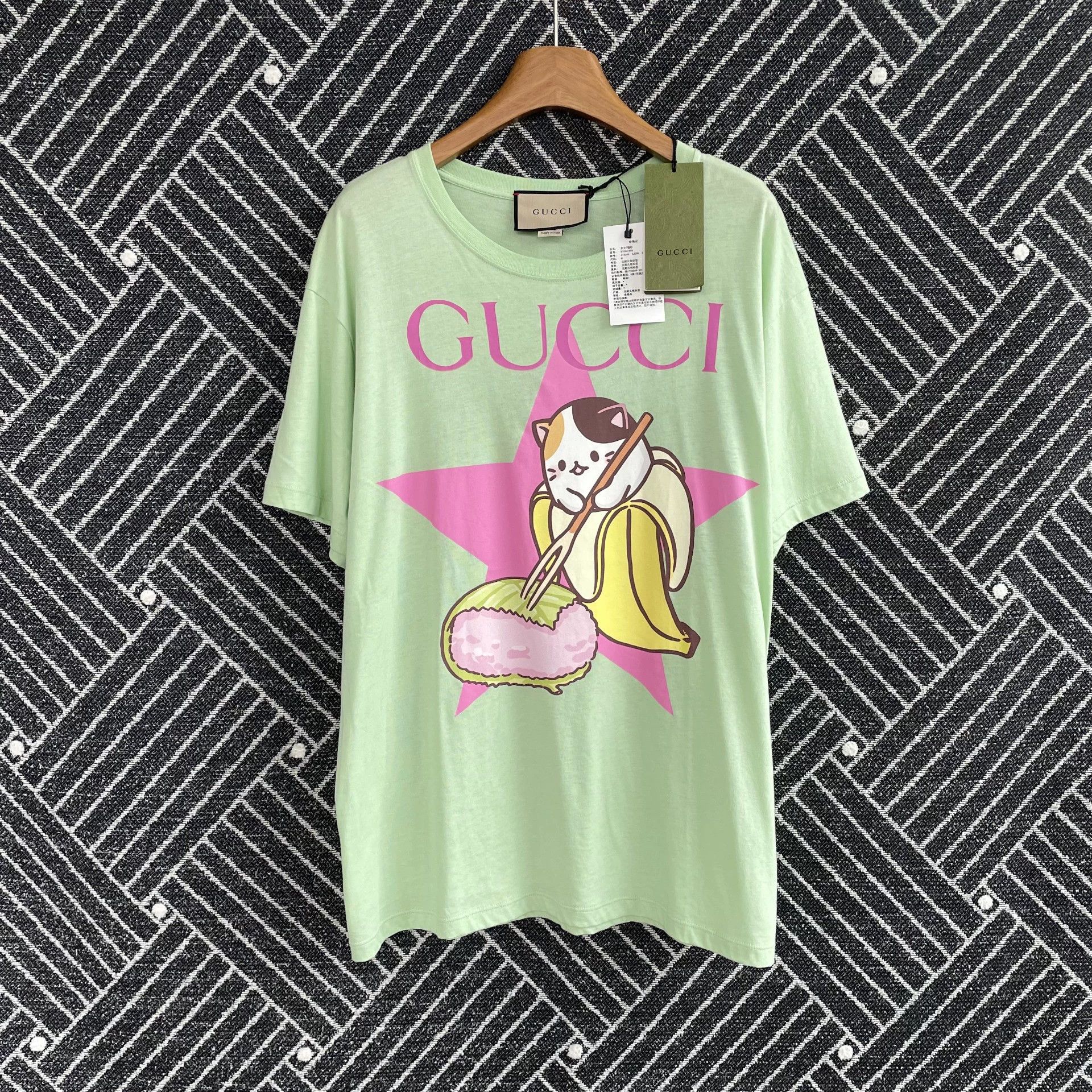 Gucci GUCCI Love Parade FW22 Star Print SS Tee Women's Mint M Size M / US 6-8 / IT 42-44 - 1 Thumbnail