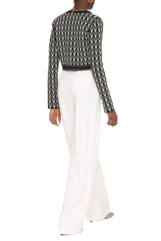 Alexander McQueen o1y0325 Cardigan in Black & Ivory Size M / US 6-8 / IT 42-44 - 4 Thumbnail