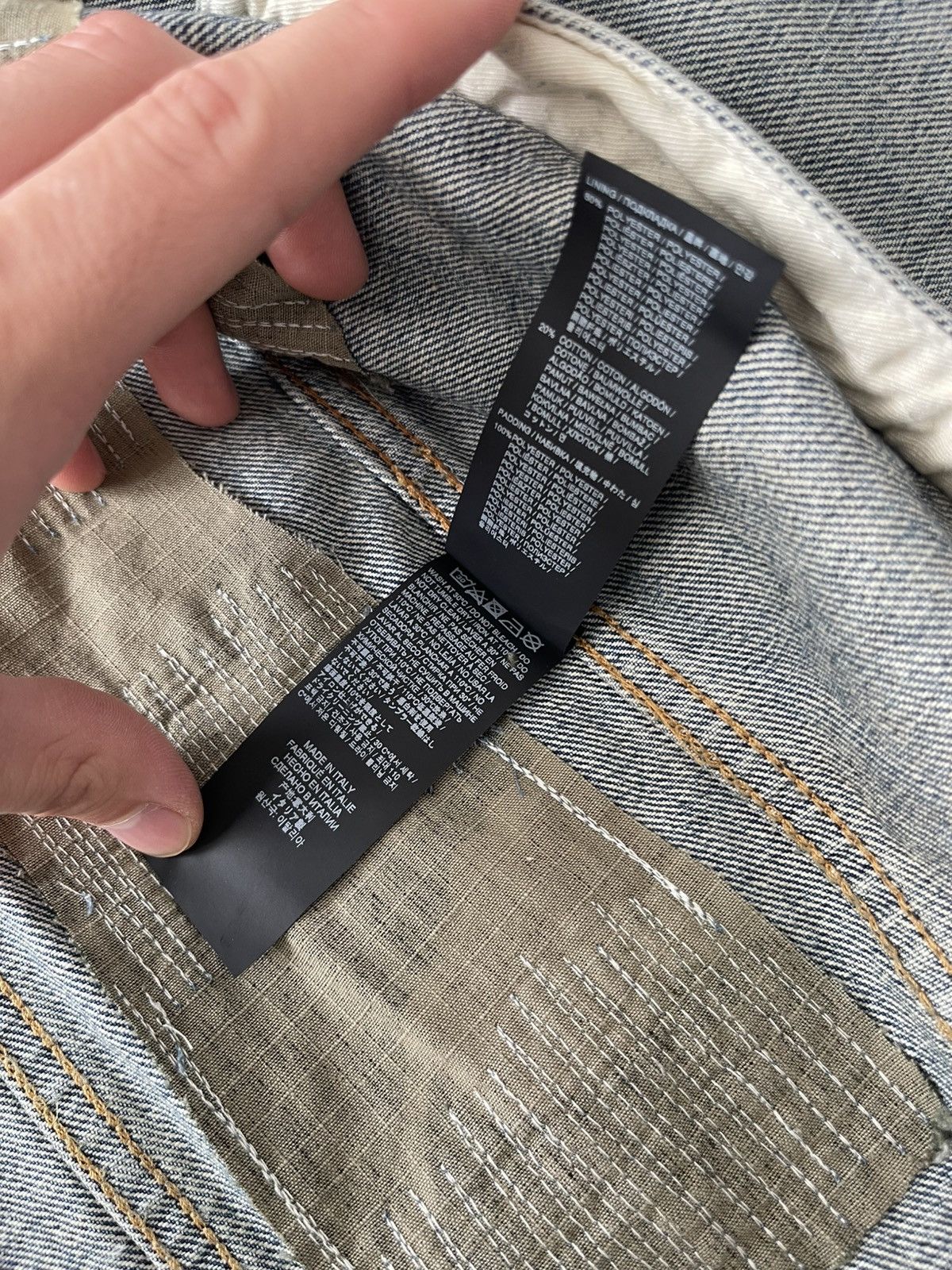 424 424 Collection Denim Trucker Blue Repaired Camo Size US L / EU 52-54 / 3 - 5 Thumbnail