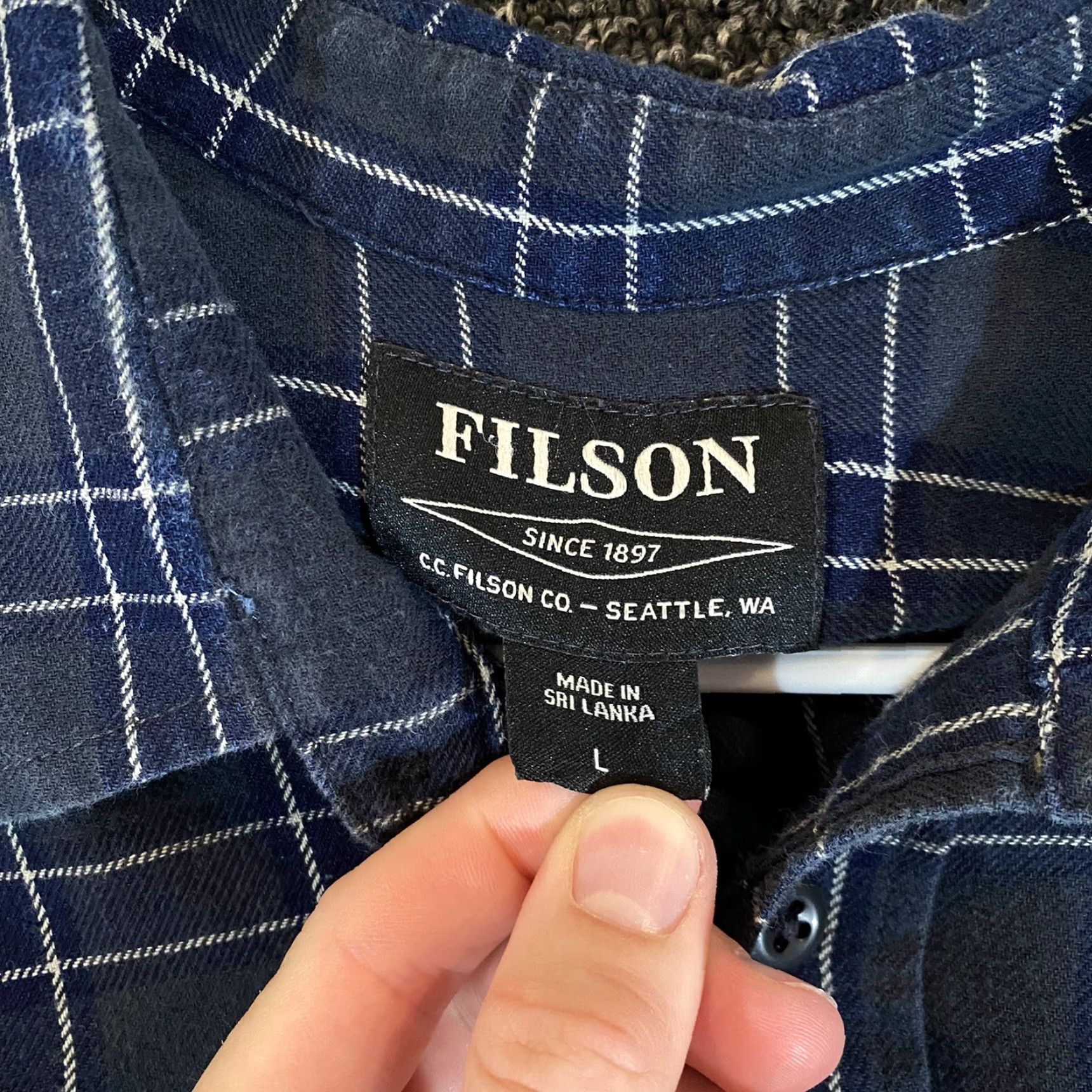 Filson VINTAGE Filson Shirt Mens Large Blue Plaid Button-Up Long Sleeve Flannel Hiking Size US L / EU 52-54 / 3 - 3 Thumbnail