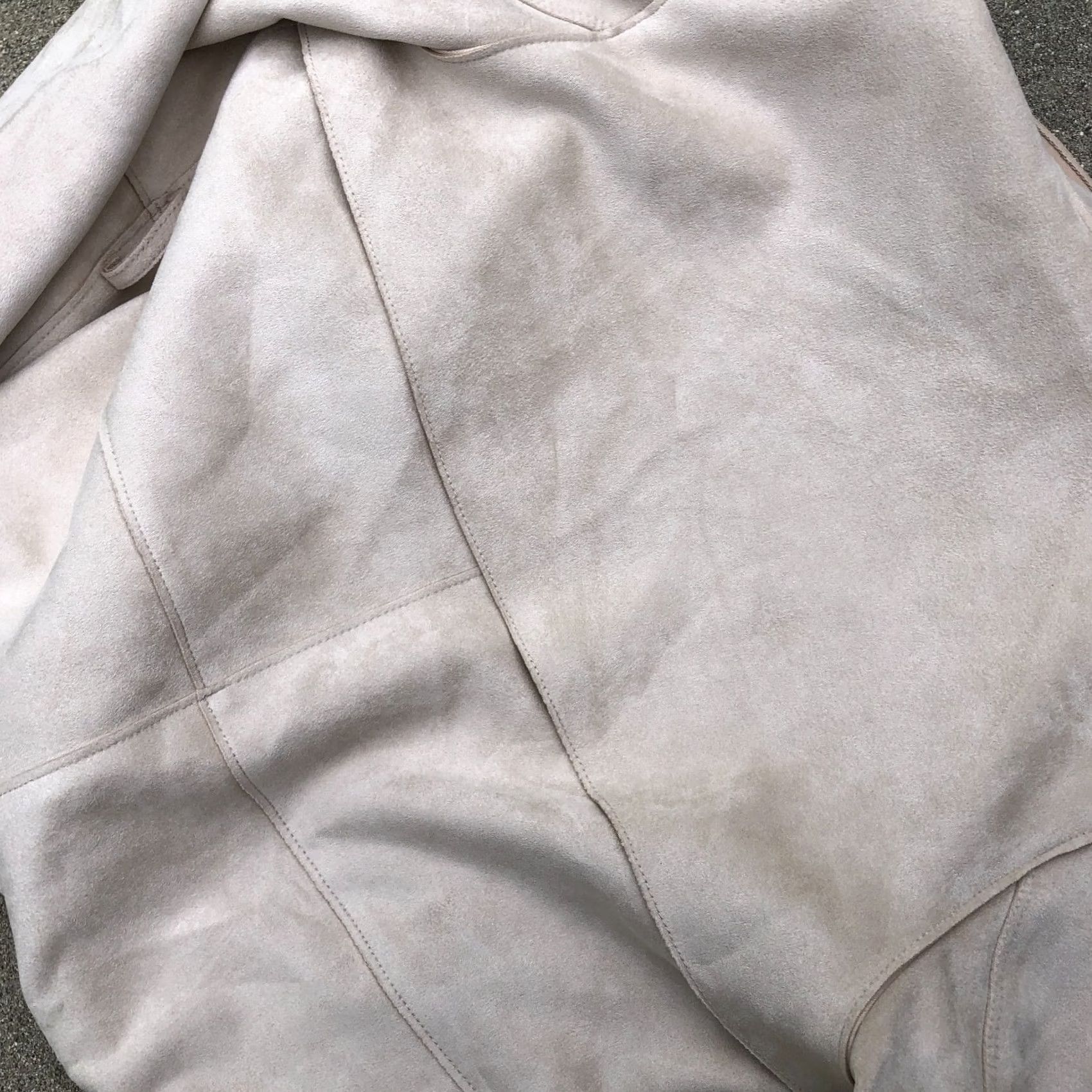 H&M H&M Faux Trench Coat Jacket Women's XS Beige Long Sleeve Faux Suede Long Coat Size XS / US 0-2 / IT 36-38 - 3 Thumbnail