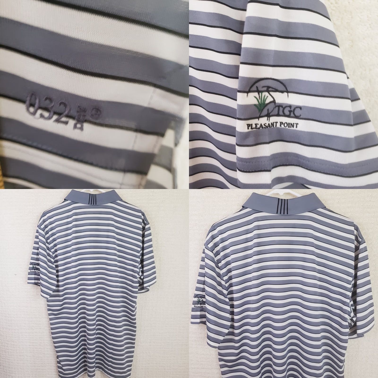 Vintage Tabasco Polo Shirt Golf Men M Gray Stripes Polyester Sport Travel Size US M / EU 48-50 / 2 - 8 Thumbnail