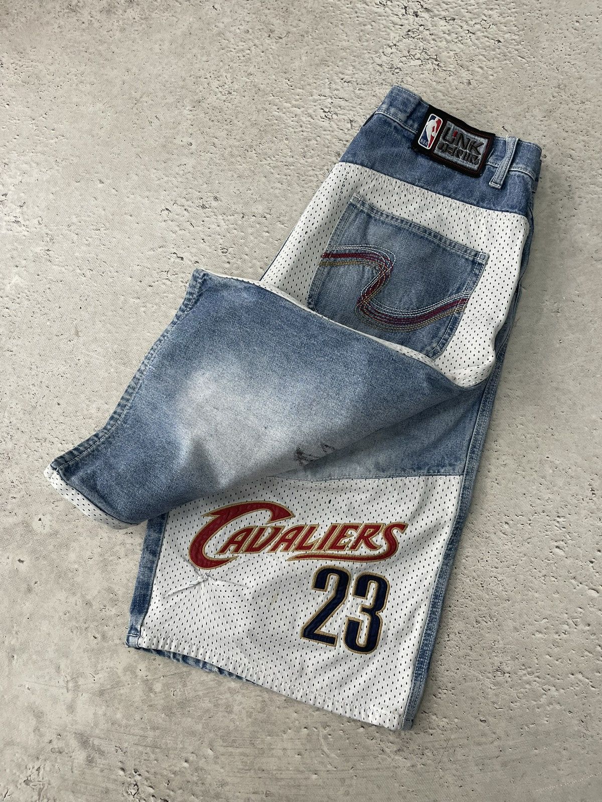 NBA Rare denim distressed NBA JAMES y2k shorts Size US 34 / EU 50 - 11 Thumbnail